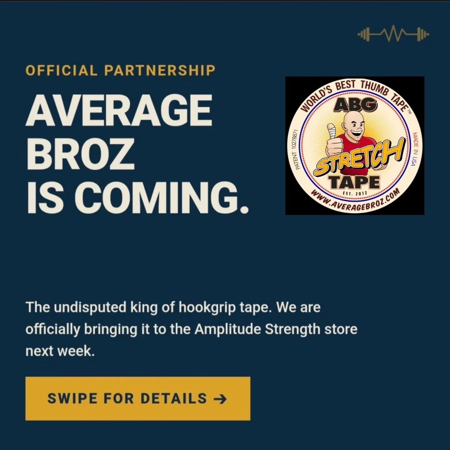If your hookgrip is slipping, your max is dropping. 🛑👇

​Amplitude Strength is incredibly pumped to announce a massive official partnership. We are bringing Average Broz thumb tape directly to our store.

​If you know, you know. This is the absolut