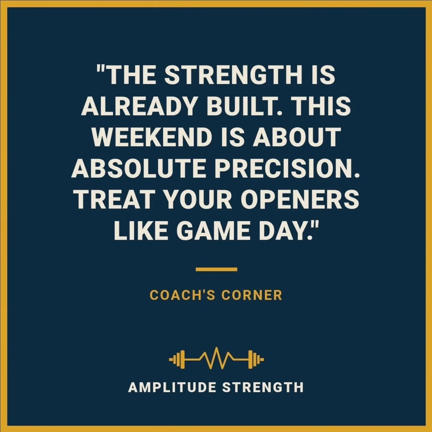The physical work is done. You cannot get any stronger between now and platform day. 📉👇

​Tomorrow, the Amplitude roster is stepping up to the bar to hit their opening attempts for the ACT State Titles.

​This weekend is not about grinding out a PR