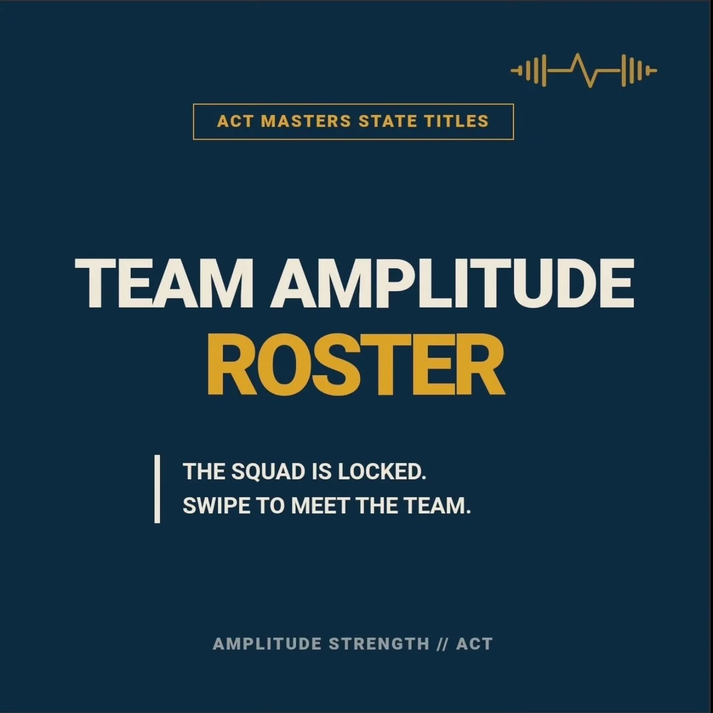 The plan is locked. 🏋&zwj;♂️🏆

​12 weeks of volume, peaking, and strategic work are complete. We have rebuilt, recalibrated, and are officially READY to lift. 

​Presenting the official Team Amplitude Strength roster for the ACT Masters State Title