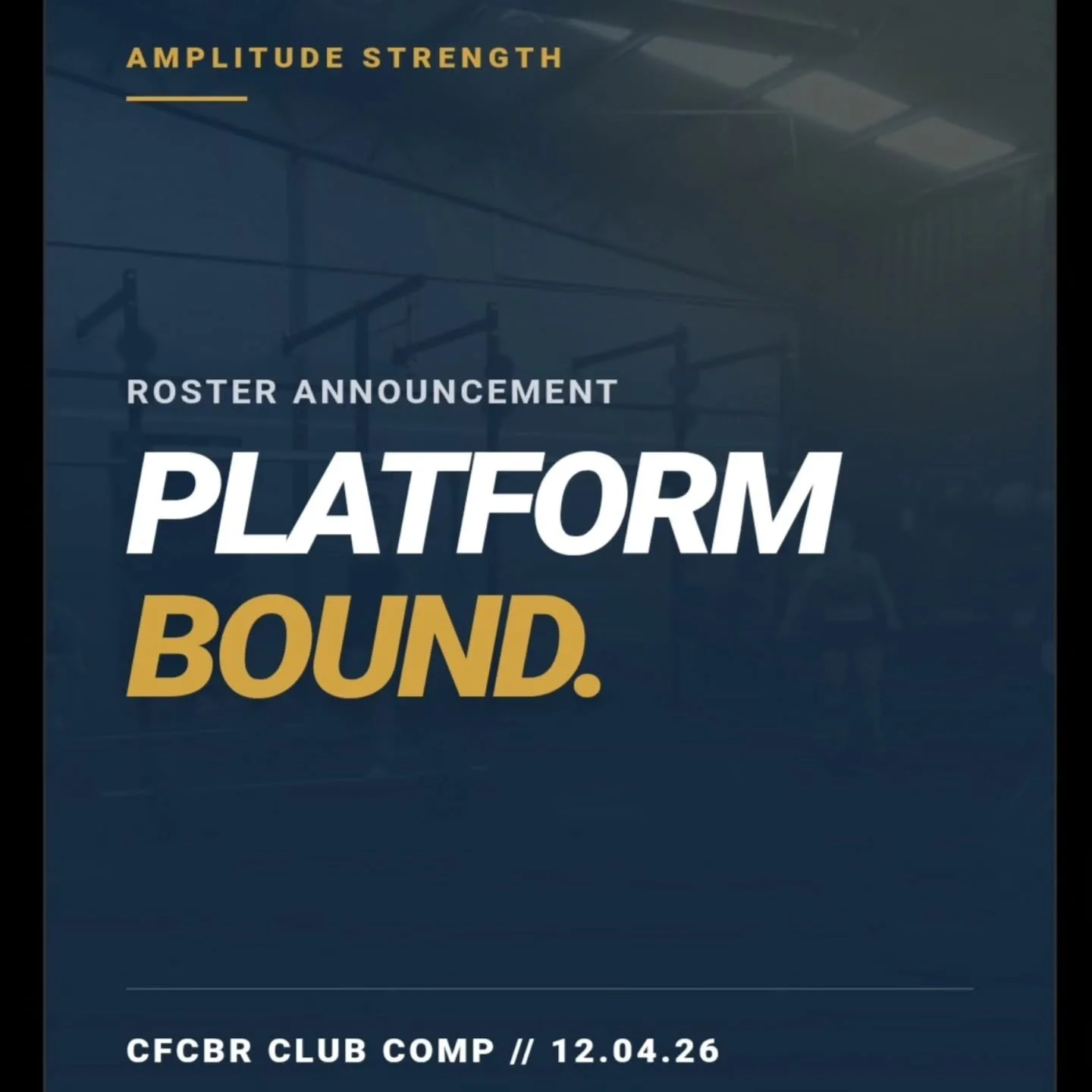 The work is done. Time to lift.

​This Sunday, the Amplitude banner is heading to the platform. We have two of our own stepping up for the local club comp, each with a very specific masterplan.

​⚡️ Tayah is on the hunt. She has been dialing in her s