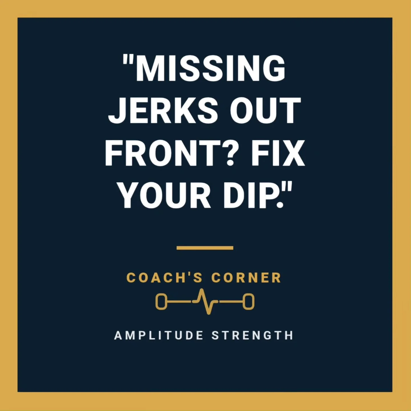 Even coaches miss lifts.

​With the Amplitude Club Comp exactly one week away, let&rsquo;s talk about the most common mistake made under the pressure of the platform: The rushed Jerk Dip.

​When the adrenaline hits and the barbell is heavy, it is so 