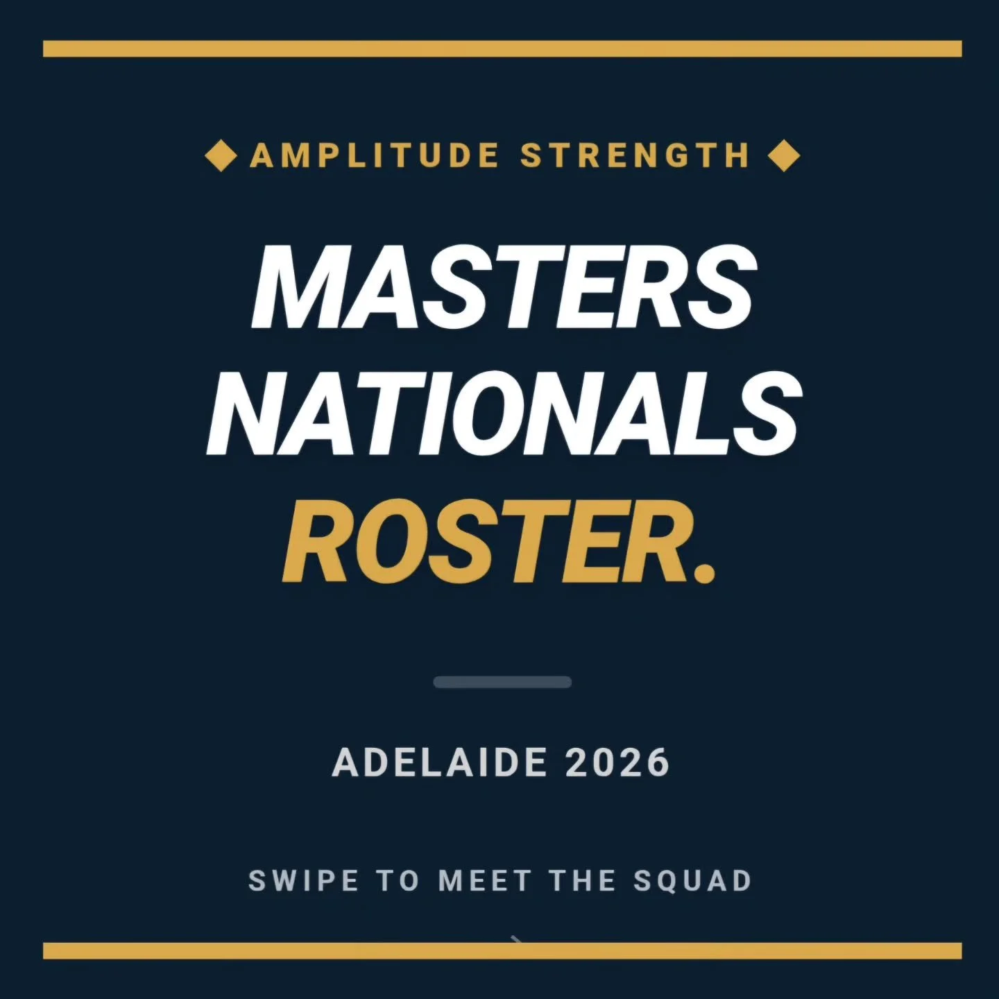The bags are unpacked. The standard is set. Swipe to meet the squad. 👉

​Amplitude Strength has officially landed in Adelaide for the 2026 Masters National Championships. The heavy volume is gone, the CNS is primed, and the work is done.

​Now, we e