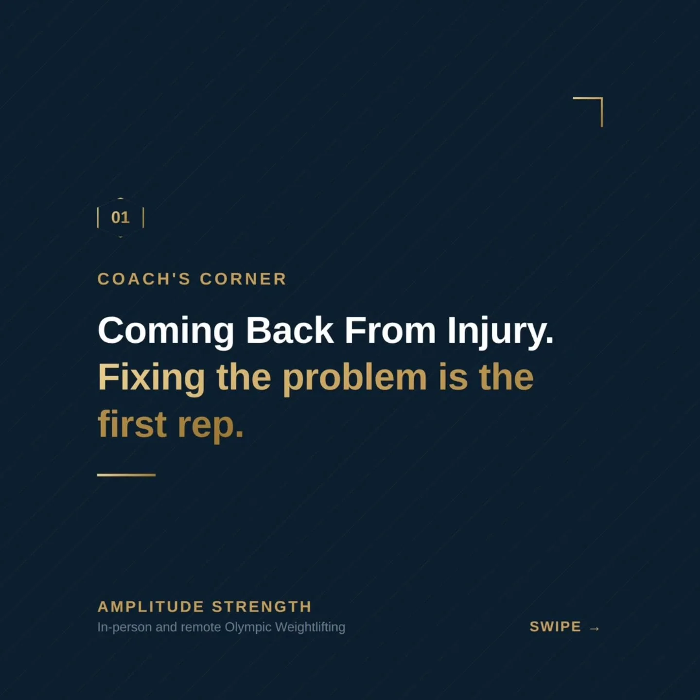 Coming back from injury. Fixing the problem is the first rep.

The instinct when something hurts is to push through it. That's usually how a small issue turns into a long one.

Real rehab starts with stopping the pattern that caused it, not adding mo