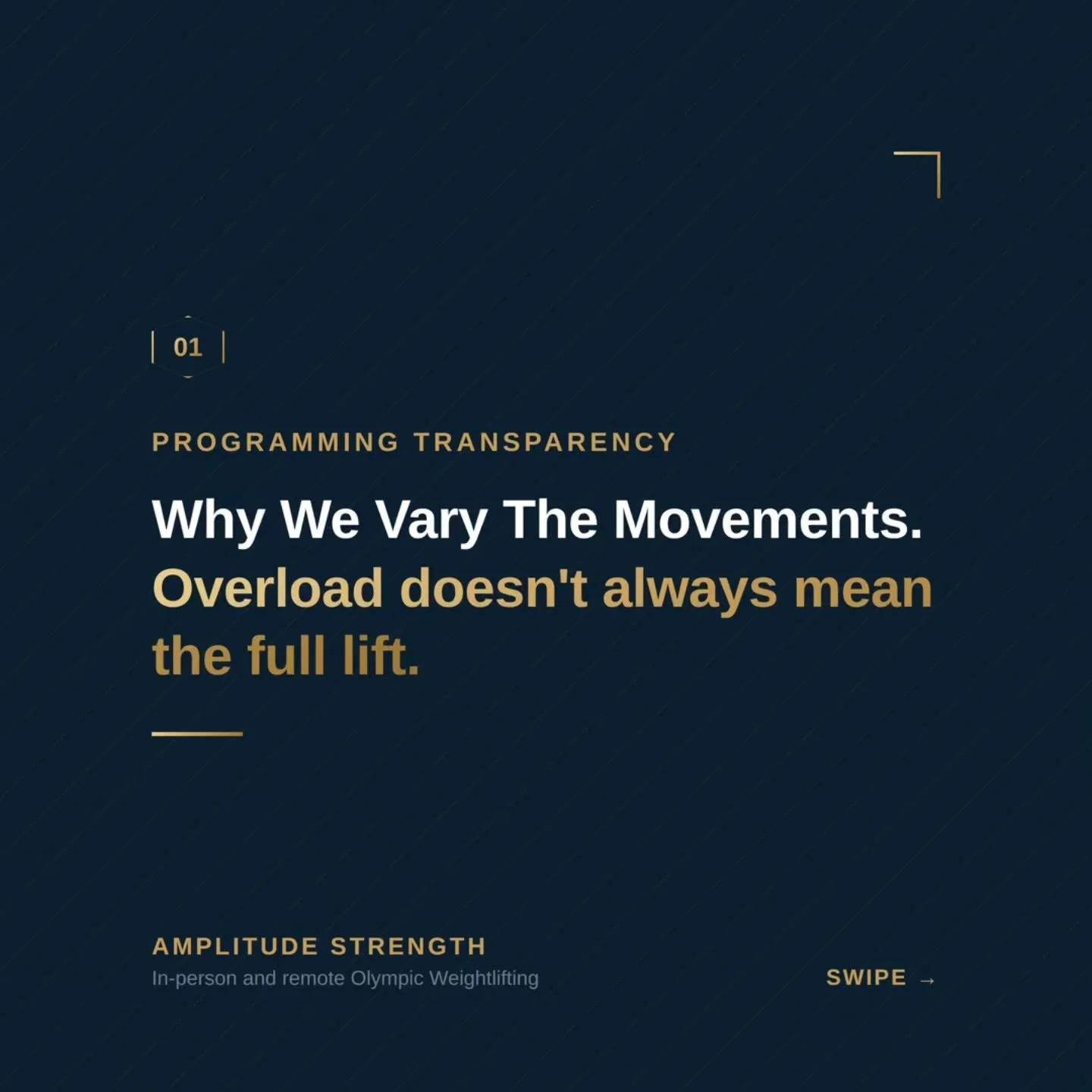 Why we vary the movements. Overload doesn't always mean the full lift.

In a rebuild phase, the goal isn't just more volume on the same lifts. It's teaching the body new positions under load.

Shortening or simplifying a movement lets you load it hea