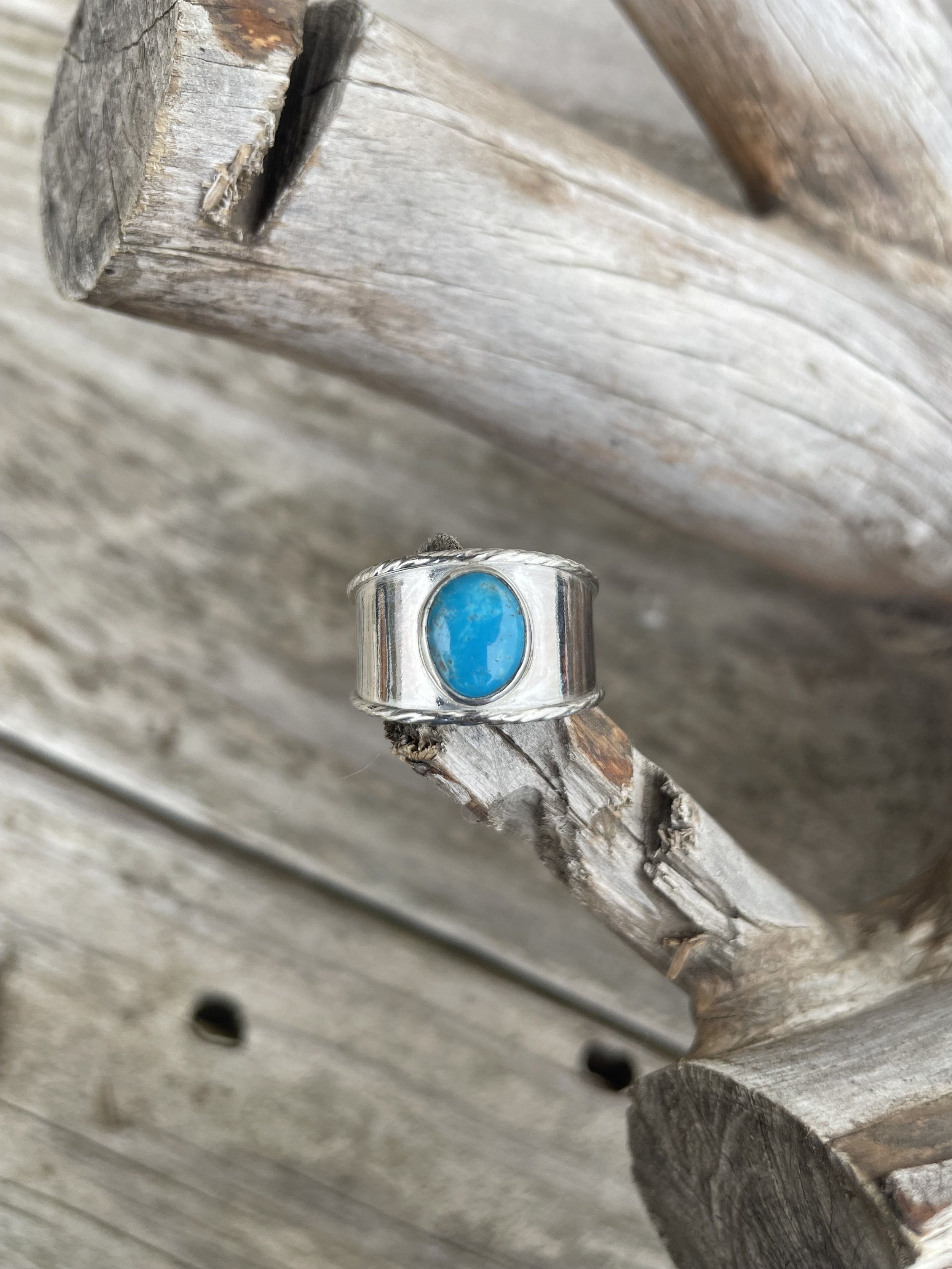 Small Turquoise Wide Ring