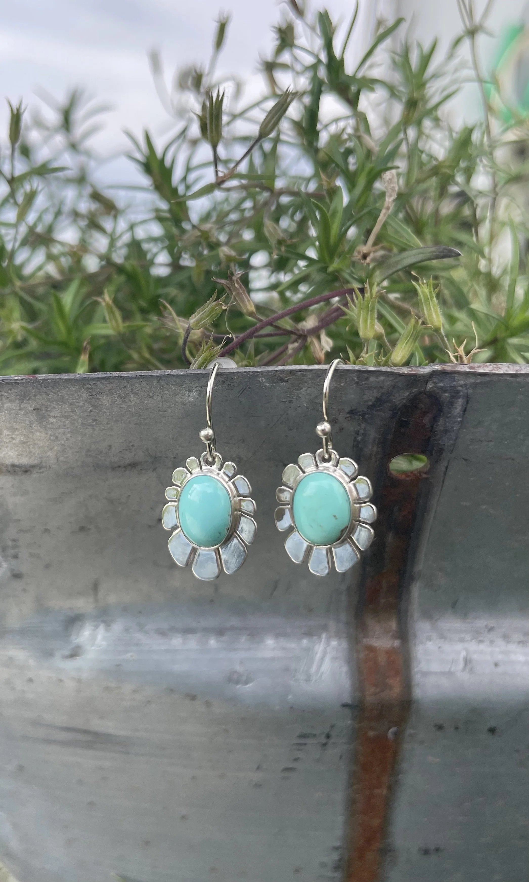 Turquoise Flower Earrings