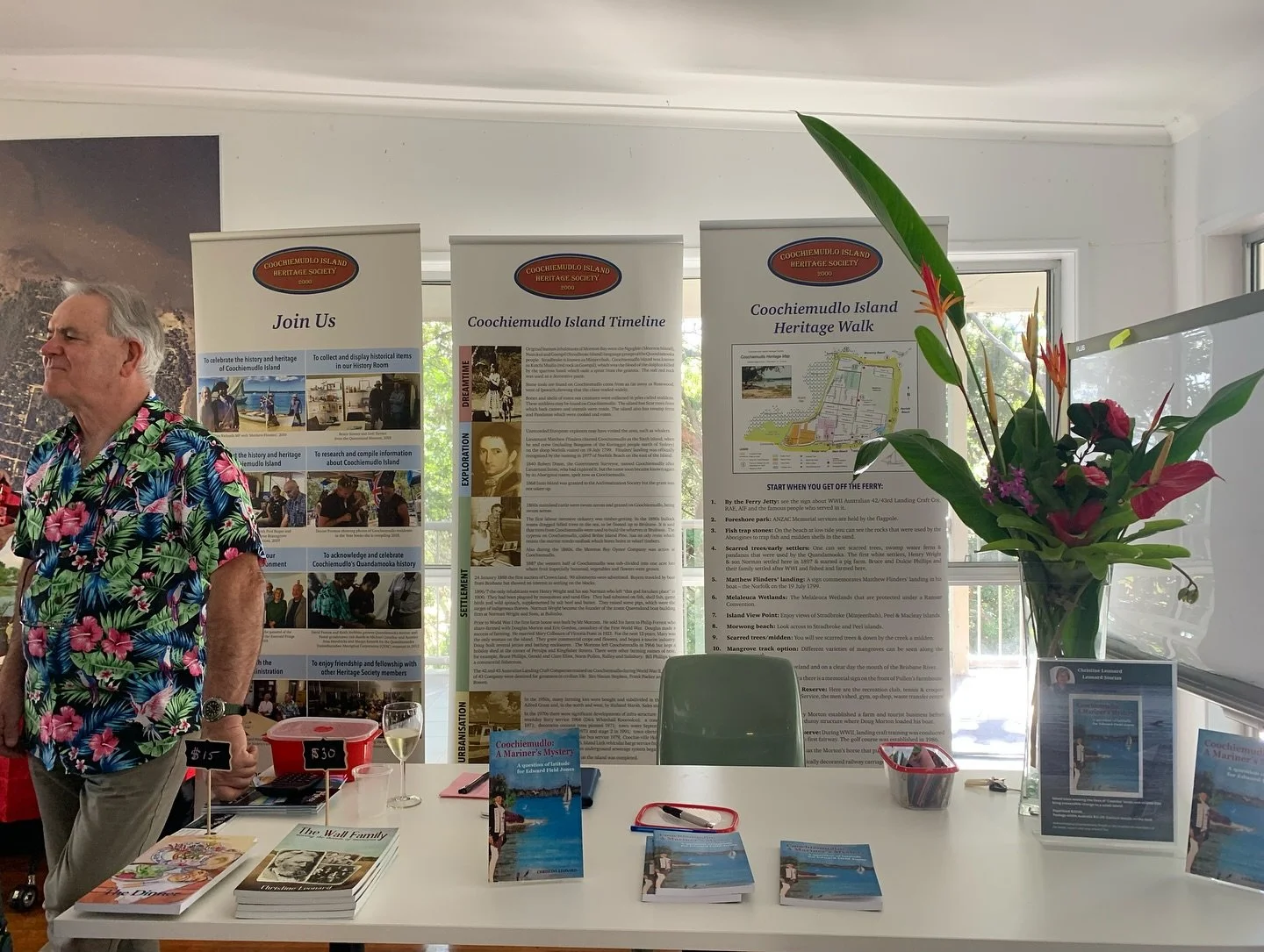 Great crowd on the island this afternoon at Christine Leonard&rsquo;s book launch, to celebrate her third book, Coochiemudlo Island: A Mariner&rsquo;s Mystery. 
Lots of people there, we all enjoyed it 🏝️💚
Ted Jones passed away in 2012 after decades