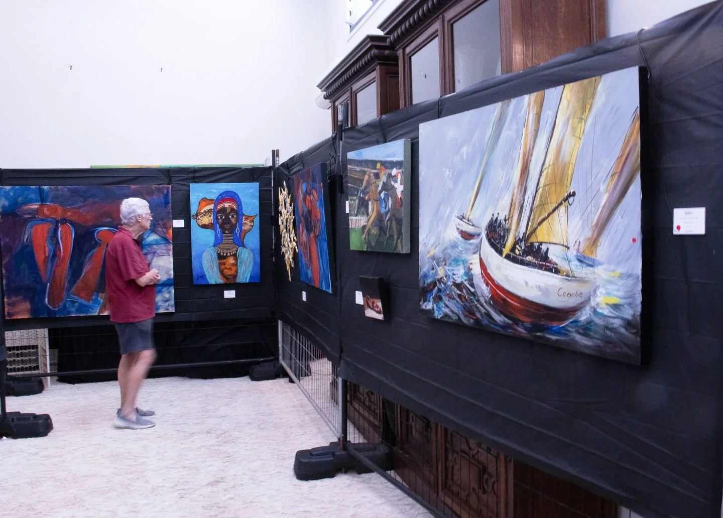 Few snapshots from the 3-day Easter Art Exhibition 2026.
Congratulations to @valerieeugarde , winner of the People Choice Award for her stunning work &lsquo;Riding the Swell&rsquo;. This work sold on opening night, no surprise! (Pictured in first pic