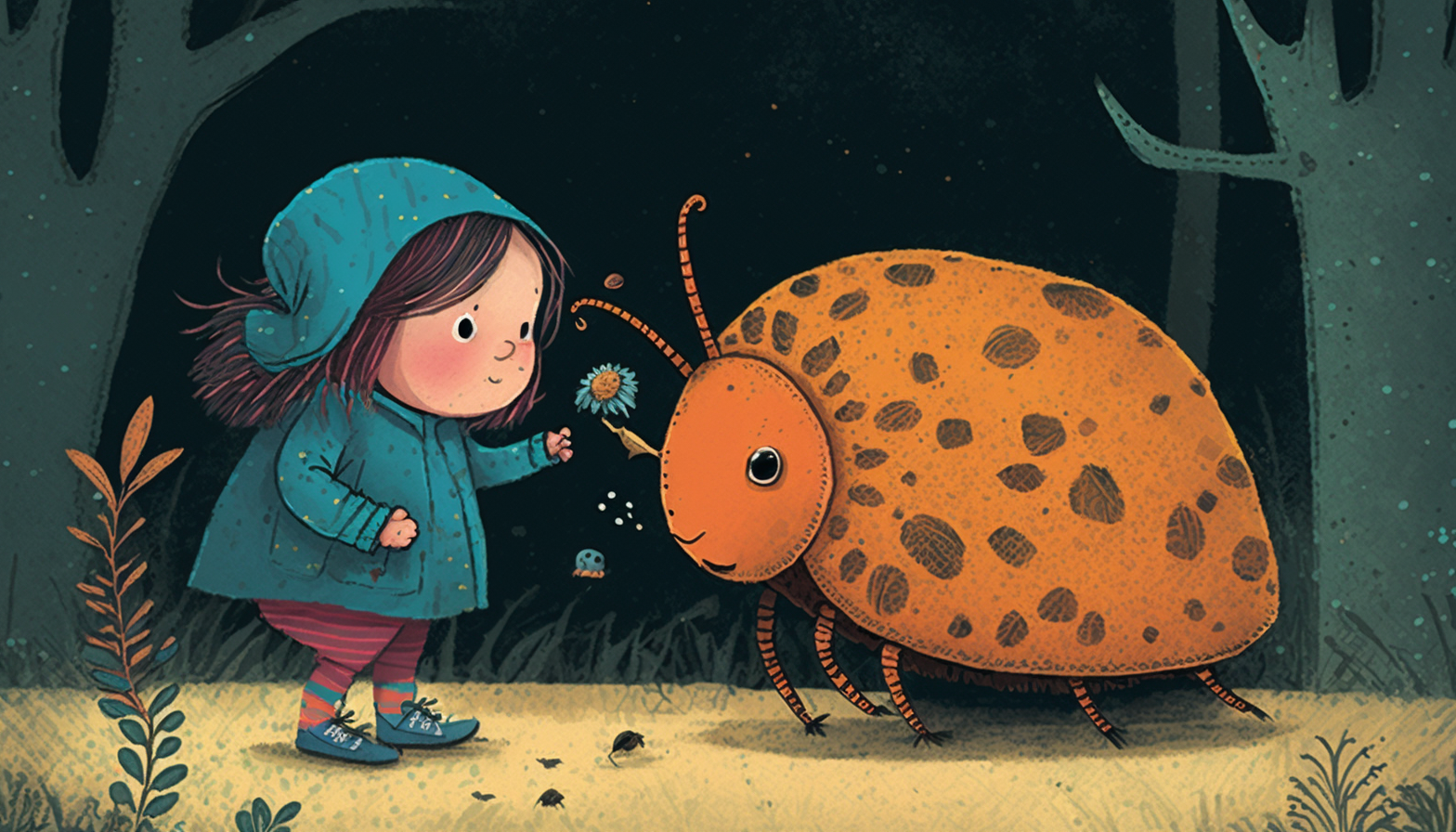 billyEatsCheese_kindness_as_a_bug._Childrens_book_illustration._9da60499-8807-41c0-8e79-20e9df220205.png