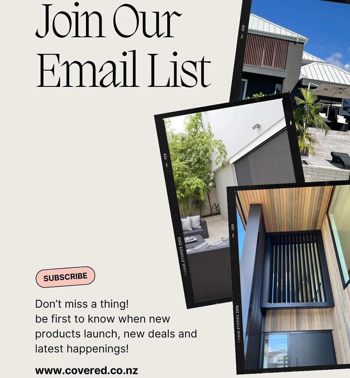 Don&rsquo;t miss a thing&hellip;
Sign up to our mailing list - stay up to date right to your inbox! 

https://www.covered.co.nz

#covered #joinouremaillist #stayuptodate #nzcompany #nzbusiness #beforsttohear #coveredroof #creatingyouroutdoorhaven #lo