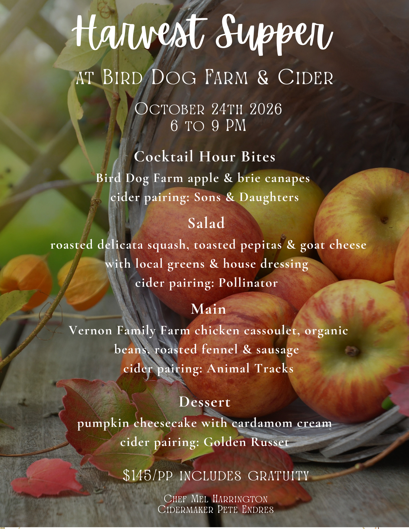 Harvest Supper with Chef Mel Harrington
