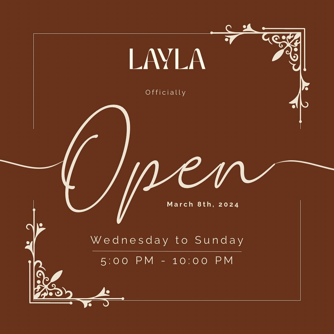 Layla Restaurant officially opens to the public on March 8th. 
-
Our menu inspired by the enduring legacy of kitchen-loving grandmothers who poured their hearts into every dish they created.

📲 RSVP. Link on bio!
