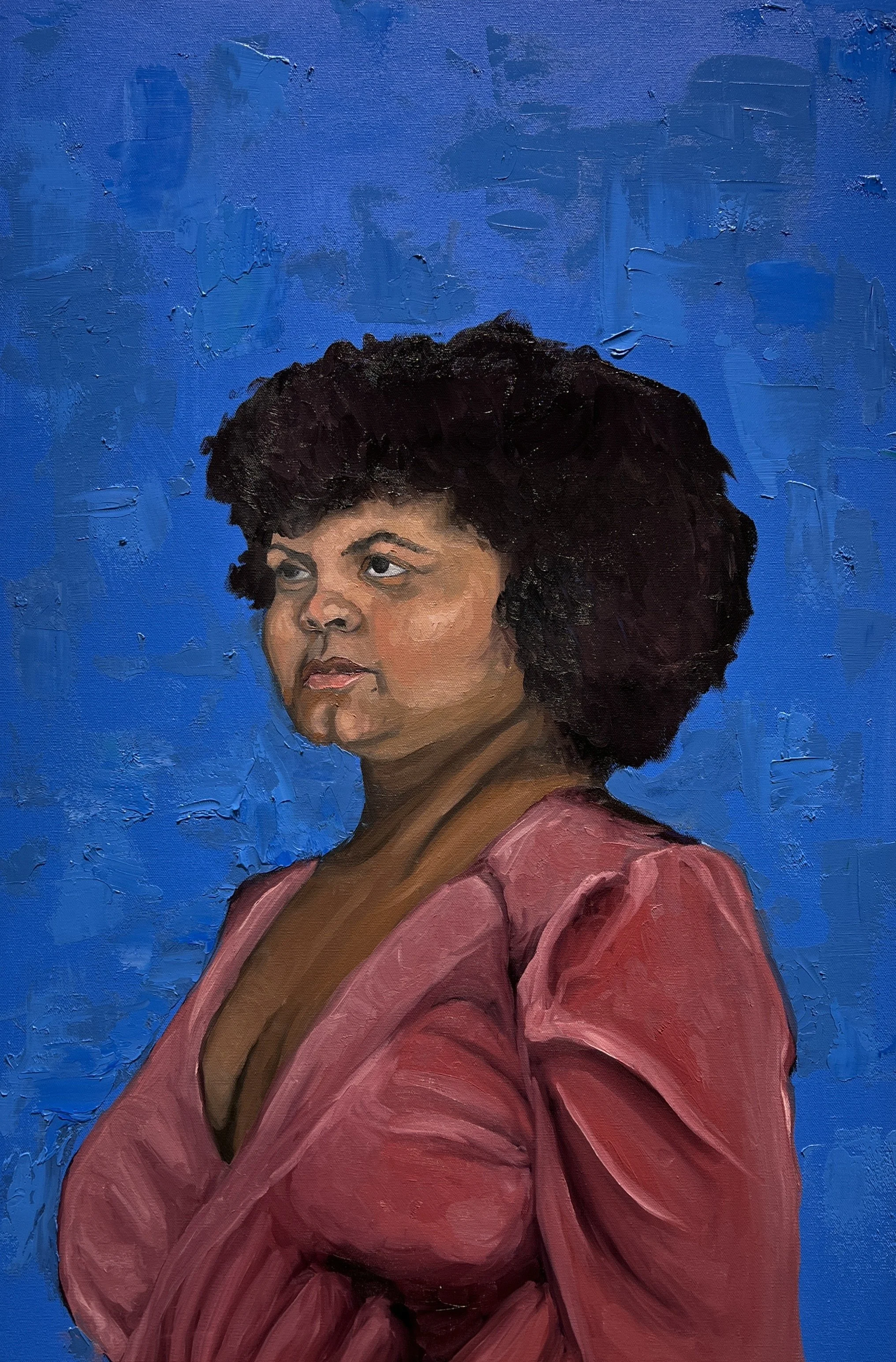 "Self-Portrait of an Artist" 2023, Oil on canvas, 24"x36" $500