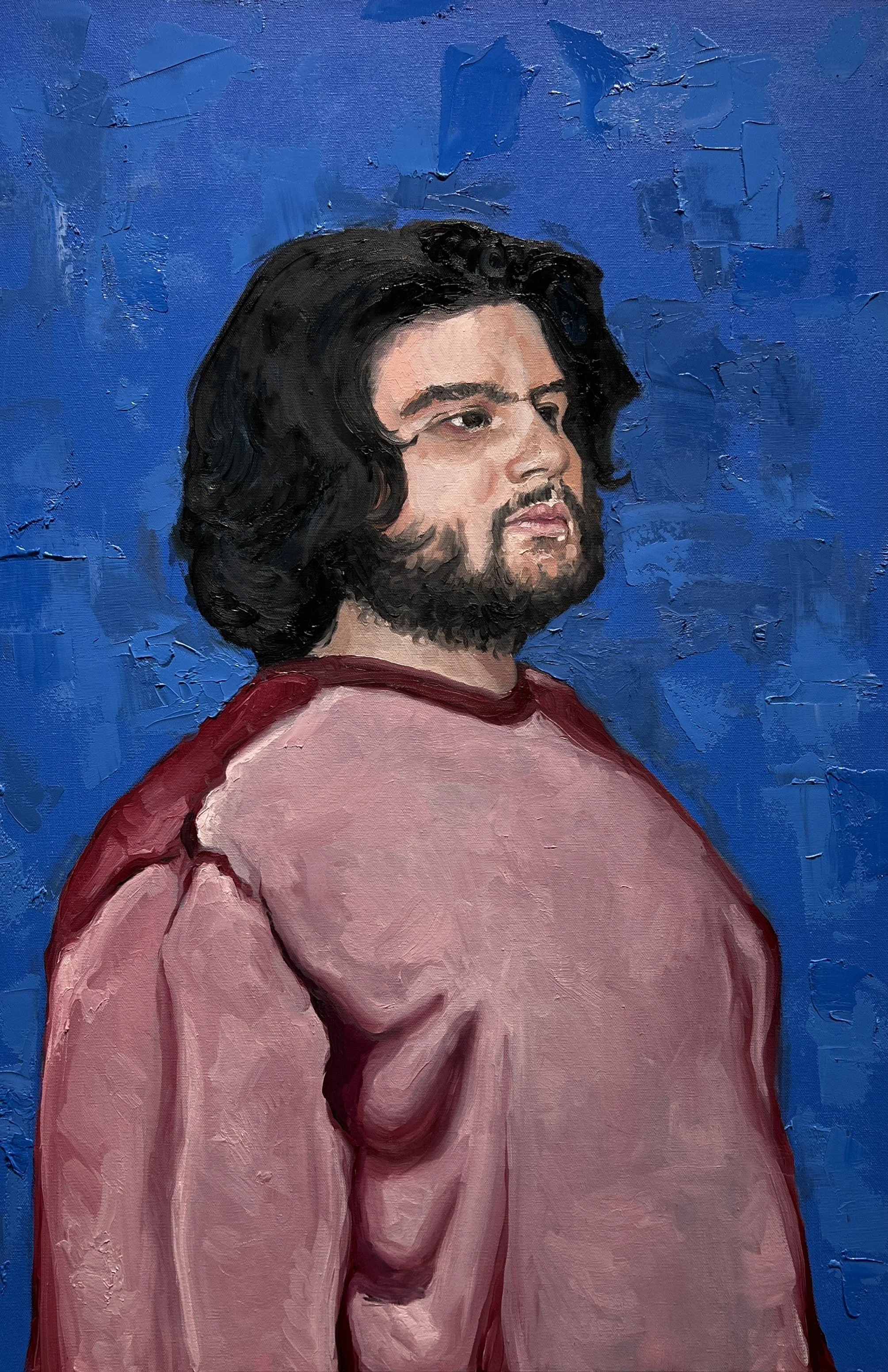 "Self Portrait of an Artist Redacted" 2023, Oil on canvas, 24"x36" NFS