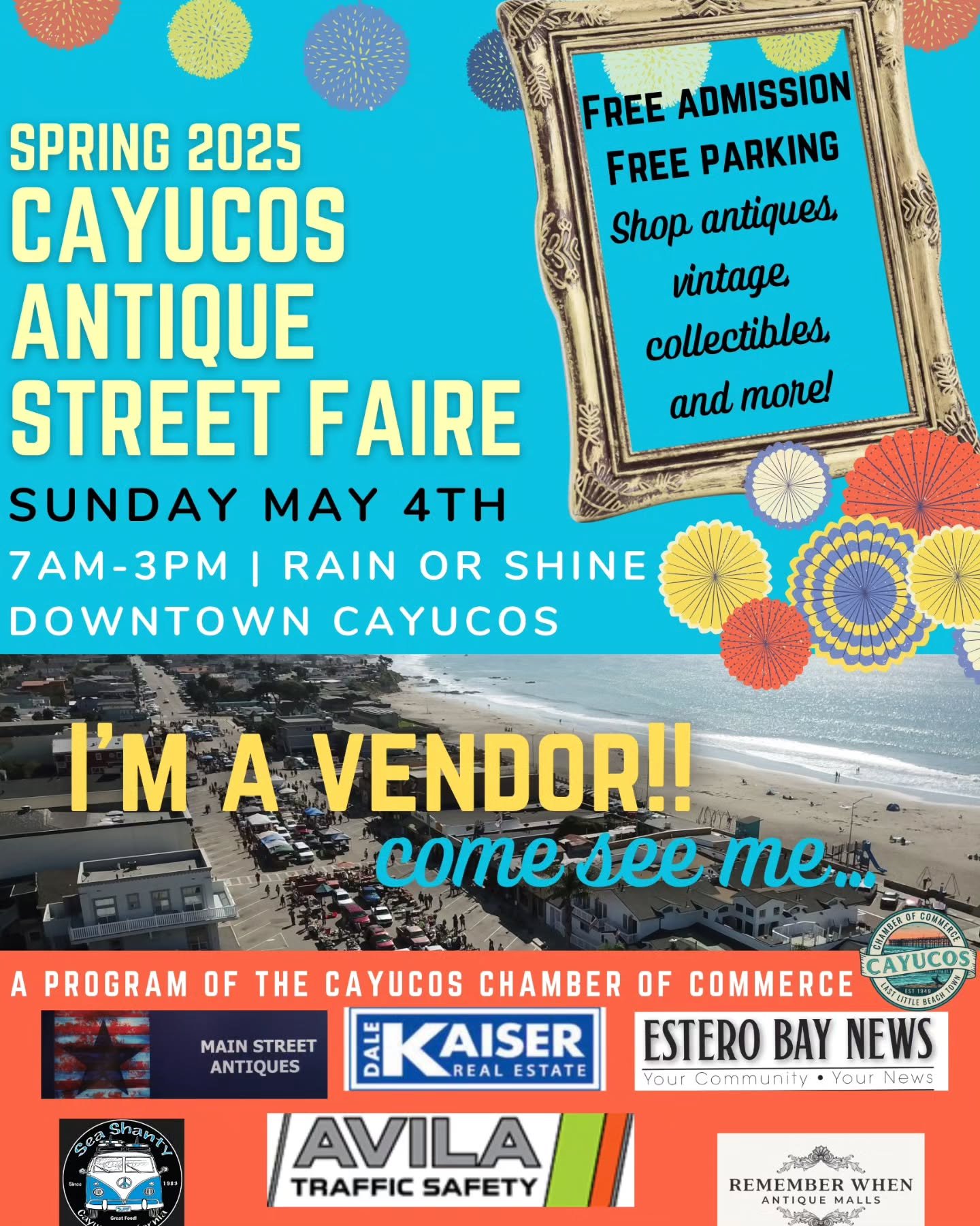 Where will you be this weekend? We'll be at the Cayucos Antique Street Faire, so if you*need* an excuse to come enjoy the beach you can blame us! We look forward to seeing you all there!