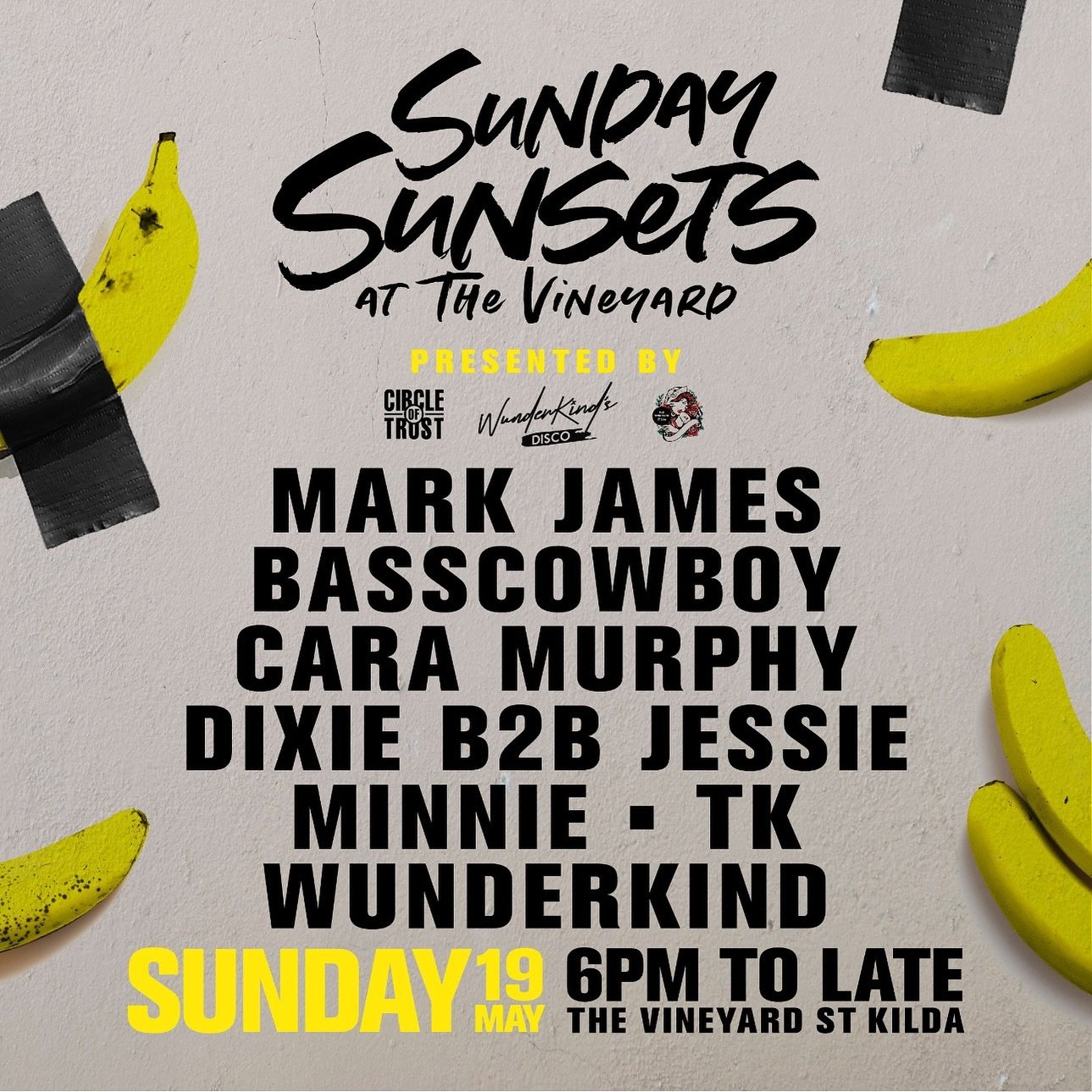 @thevineyard_official this Sunday! 
I&rsquo;ll be playing tunes from 7-8pm and this wonderful venue with this incredible line up! 

#disco #basscowboy #stkilda #house #sunsetdj