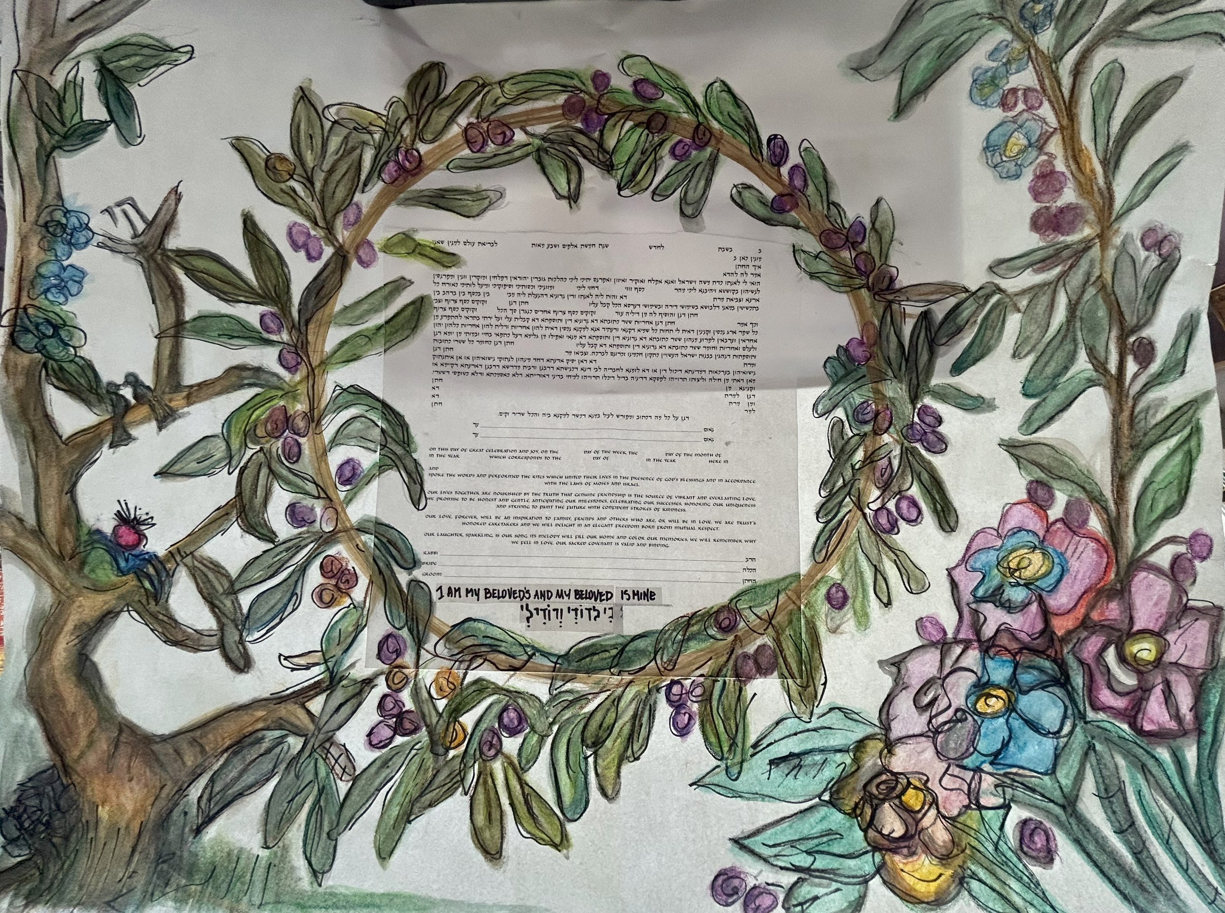 Olive Branch Circle Ketubah Concept
