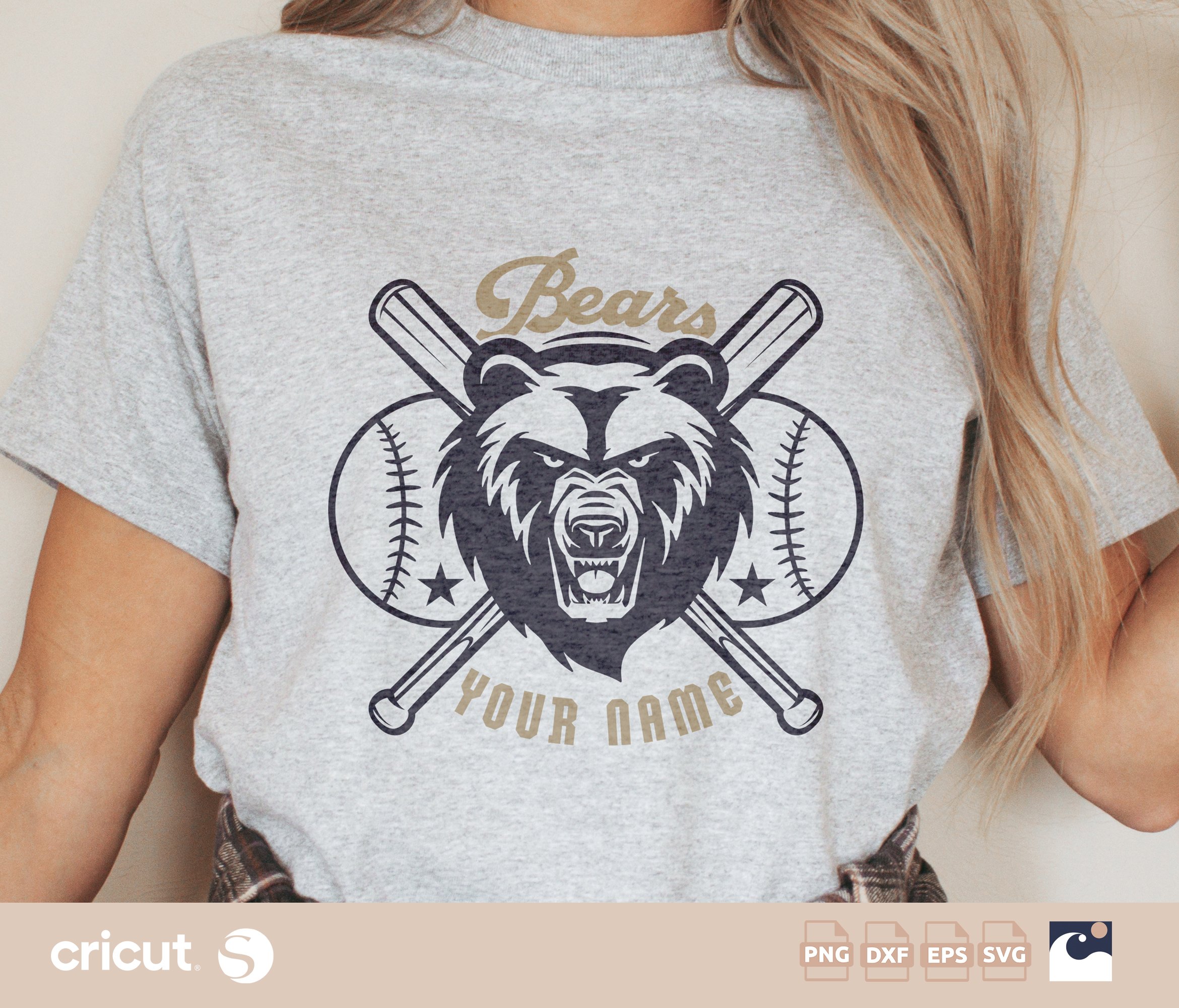 Bears Baseball svg png, Shirt Design, Team Template, Sports T Shirt, Mascot, School Spirit, Embroidery