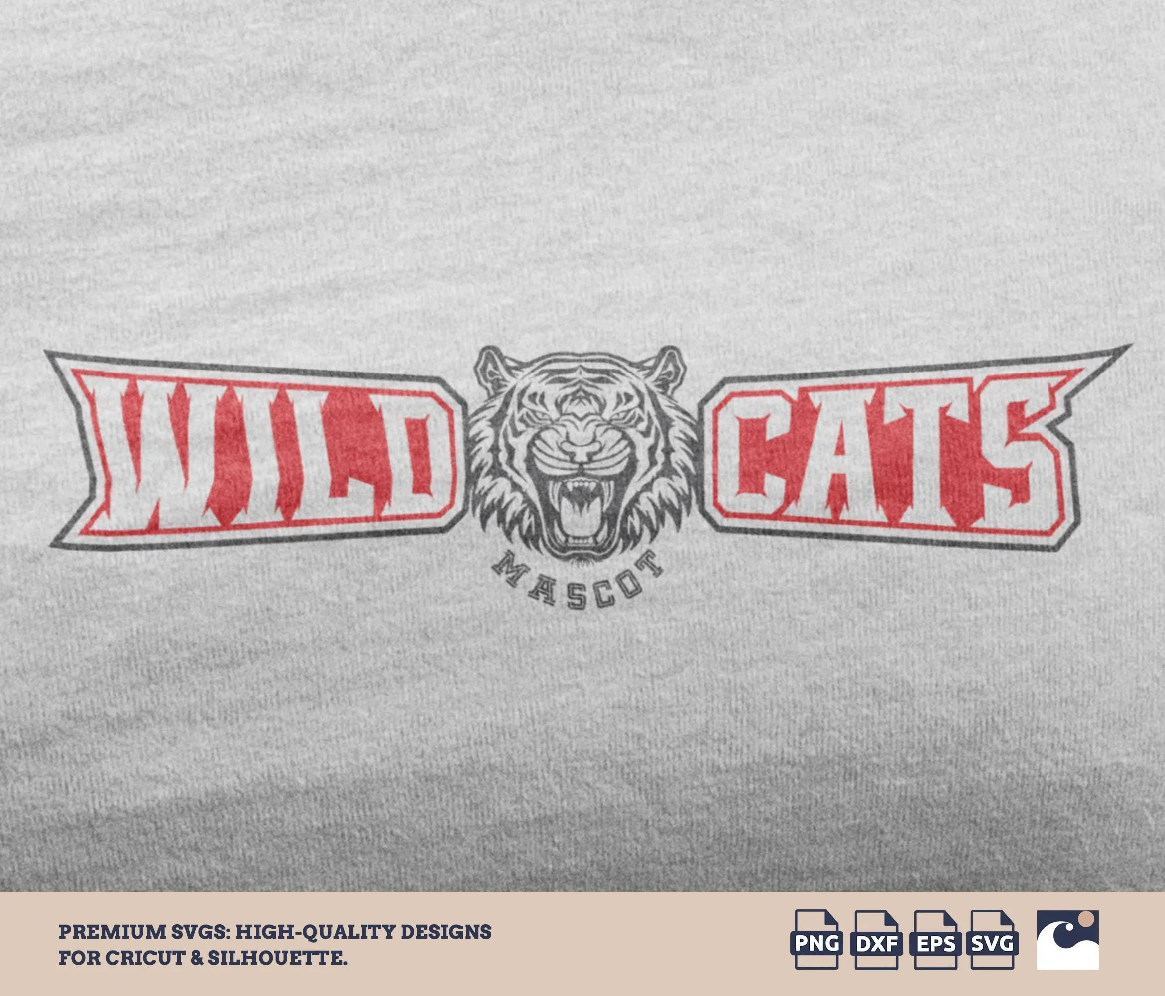 Wildcats svg png, Tiger, Sports, Team logo svg, Mascot svg, Customizable svg, High school sports, Football, Basketball, Cricut, Silhouette