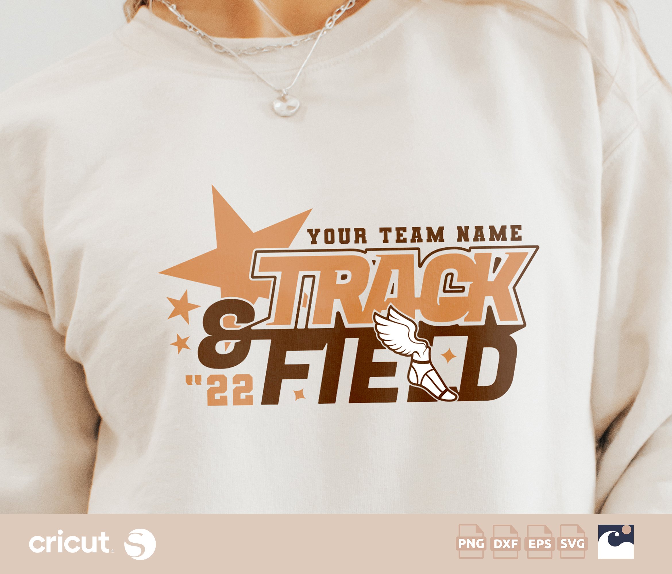 Track And Field svg png, Customizable Team Cut File, Cricut, Silhouette, Star, Winged Shoe Design PNG, Instant Download, Sports Team