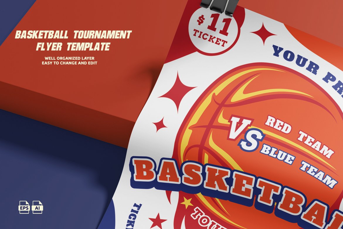 Basketball Tournament Flyer Template (A3 & A4 Printable)
