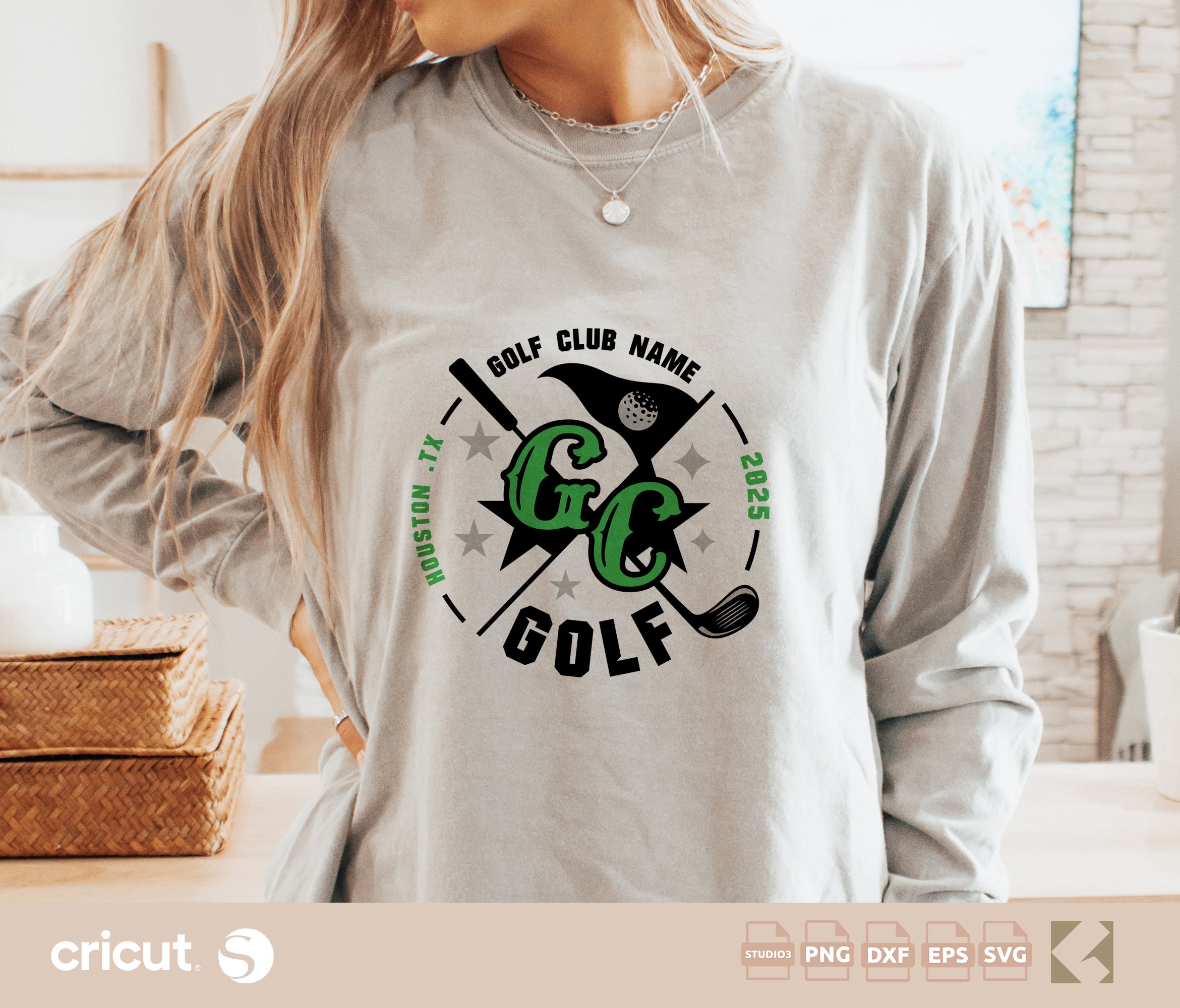 Golf Club Monogram SVG Template, Custom Golf Monogram Logo, Shirt, Personalized Golf Gear, Golf Ball, Cut FileCricut, Silhouette, Loklik