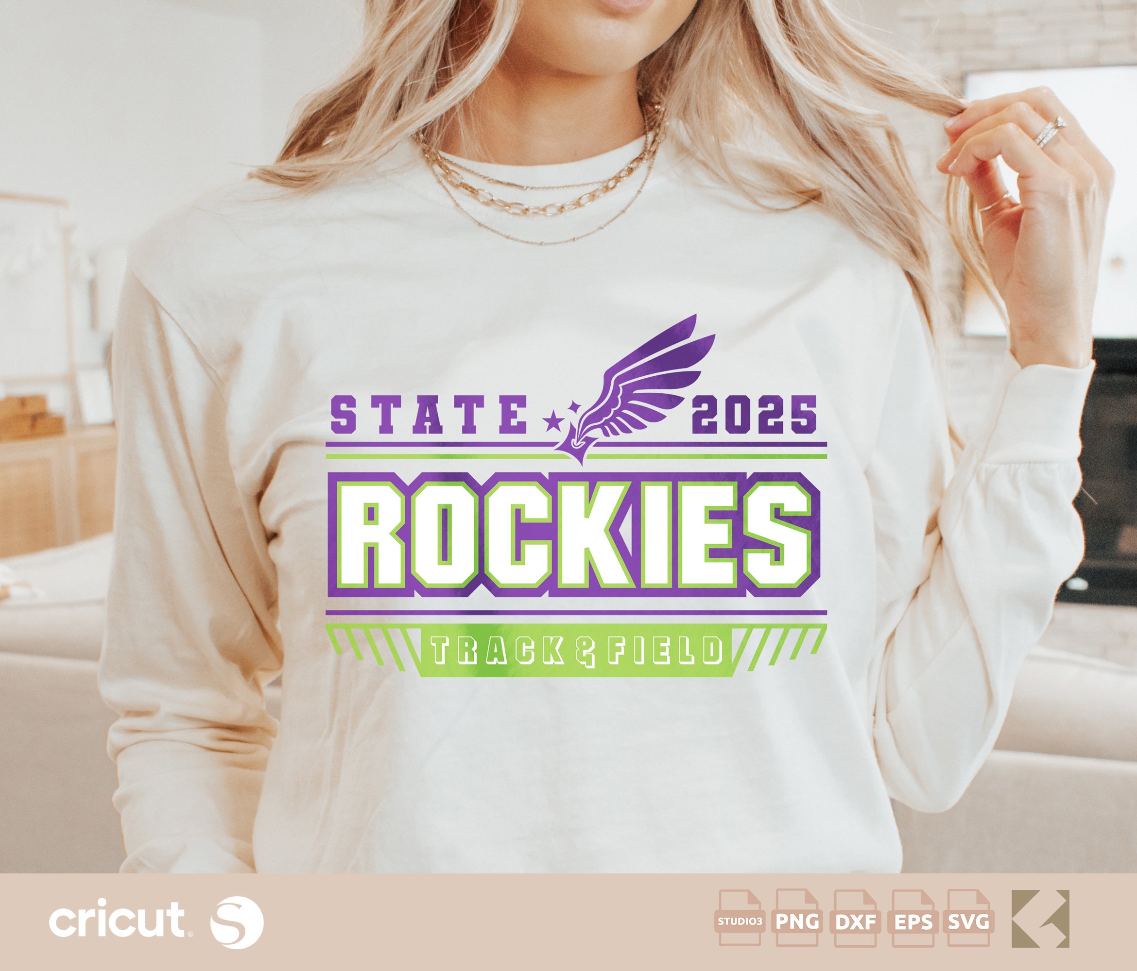 Custom Track And Field Logo Template svg png, Winged Star, Varsity, State Team, Custom Track Shirts, Cut File, Cricut, Silhouette, Loklik