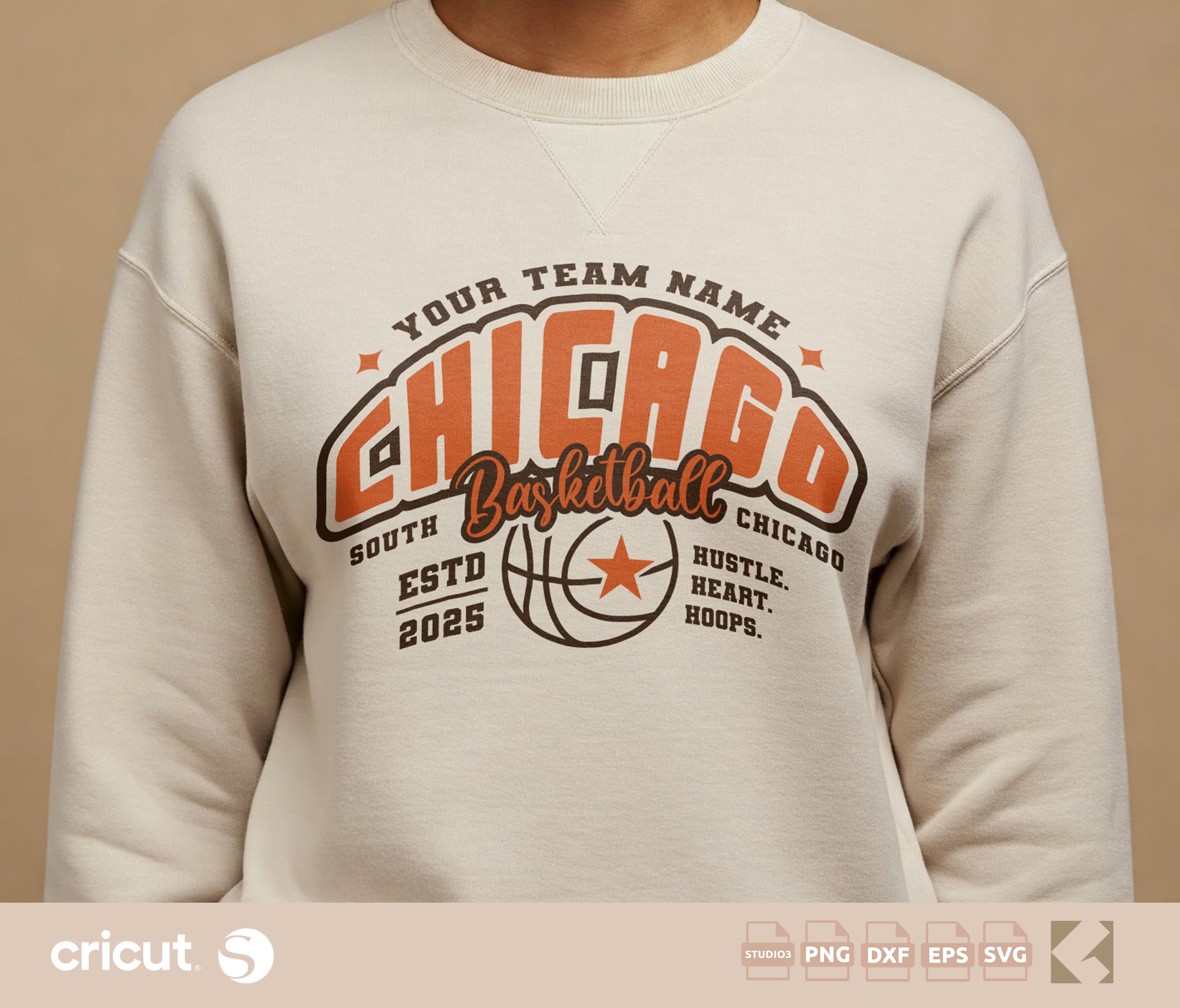 Custom Chicago Basketball SVG PNG, Team Shirts, Logo Design, Custom Designs, Team Apparel, Cricut, Silhouette Cut File