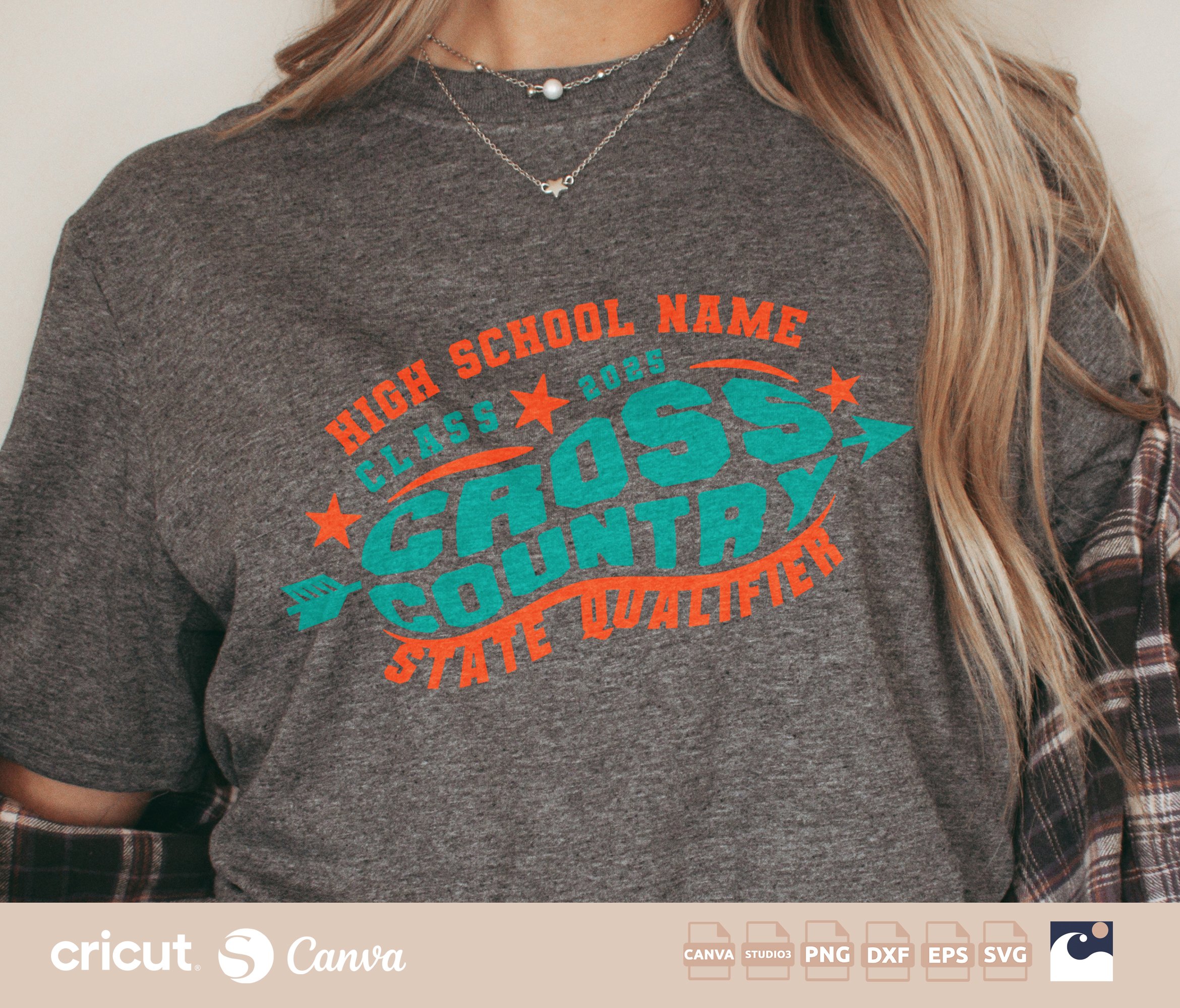 Custom Cross Country State Qualifier Logo svg png, Cross Country Team svg, School Name, Shirt, Custom Logo, Cricut, Silhouette, Loklik