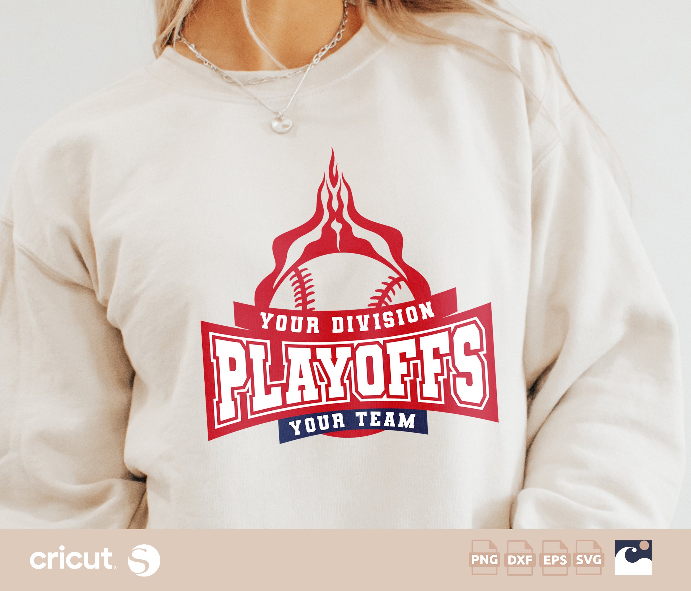 Customizable Baseball Playoffs SVG, Your Team & Division Cut File, Silhouette, Sports Template, Instant Download