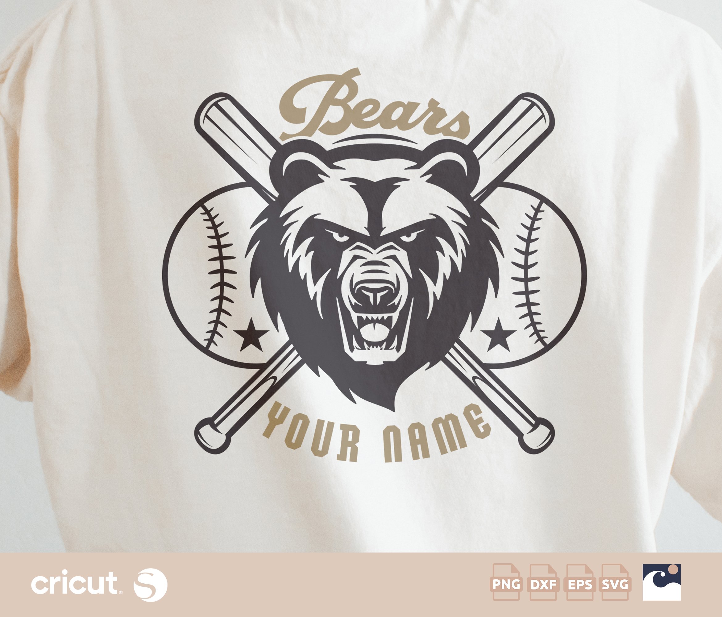 Bears Baseball svg png, Shirt Design, Team Template, Sports T Shirt, Mascot, School Spirit, Embroidery