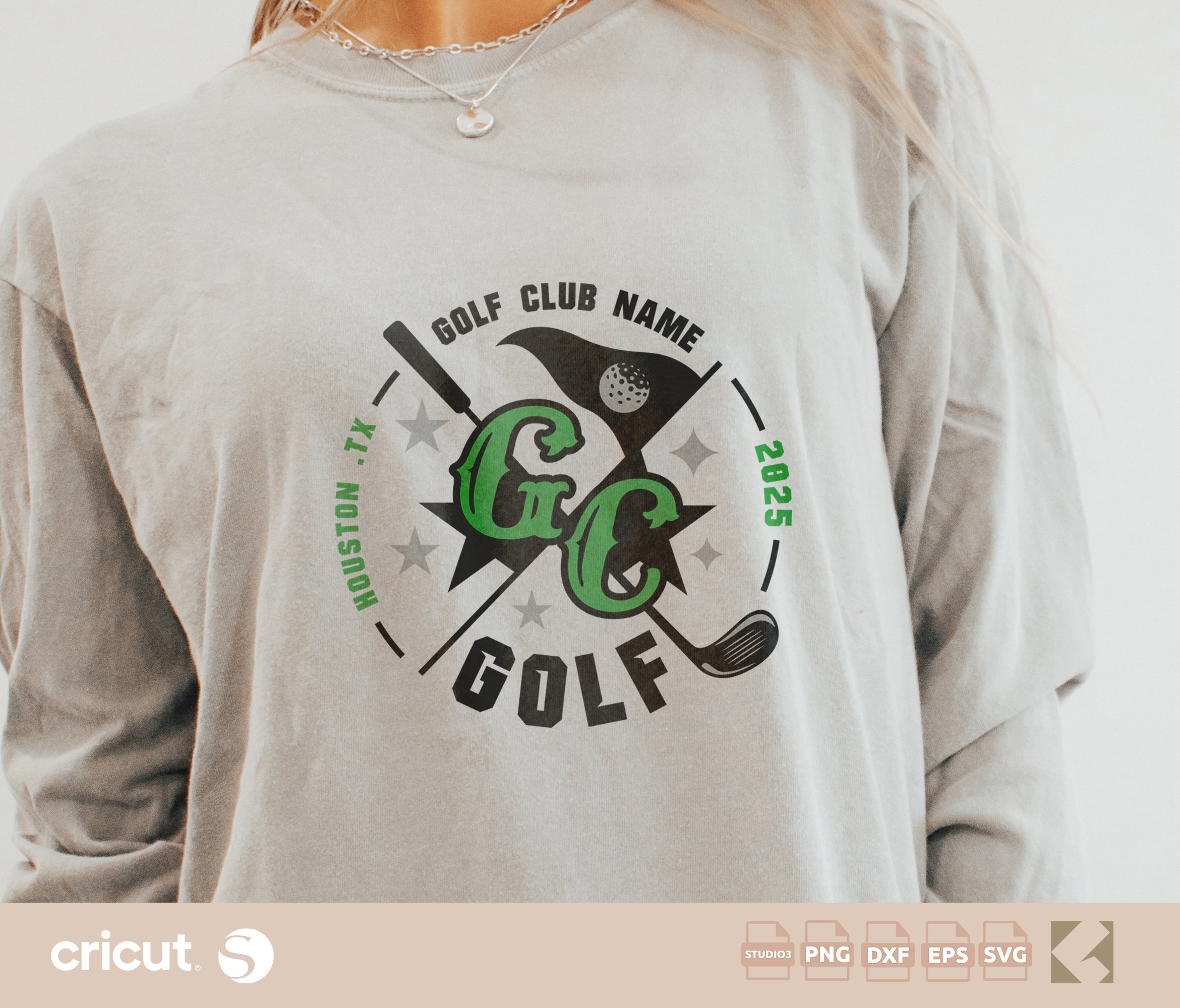 Golf Club Monogram SVG Template, Custom Golf Monogram Logo, Shirt, Personalized Golf Gear, Golf Ball, Cut FileCricut, Silhouette, Loklik