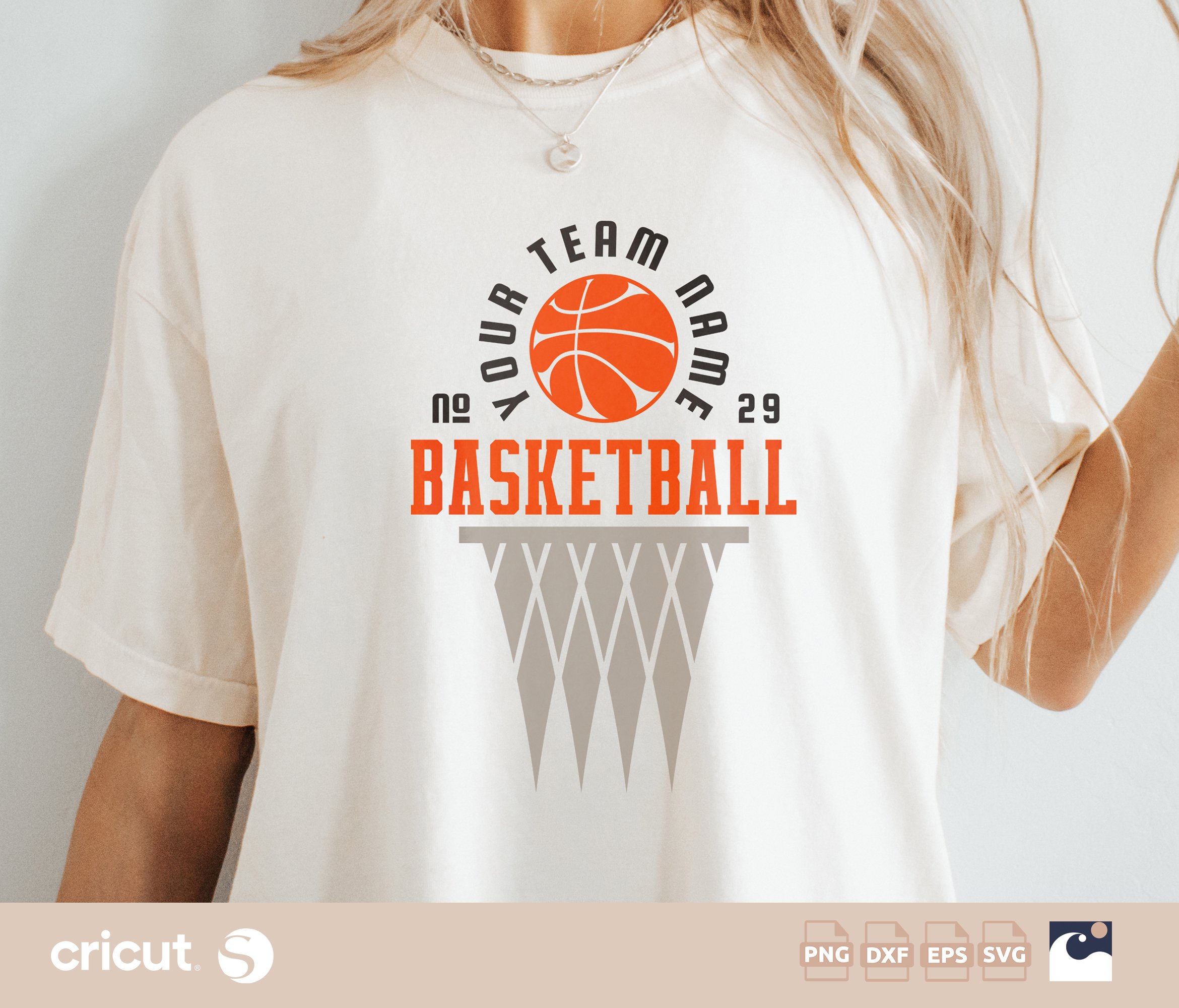 Basketball Team Template Svg Png, Hoop with Net, Team Shirts, Designs, Sublimation, Basketball mom