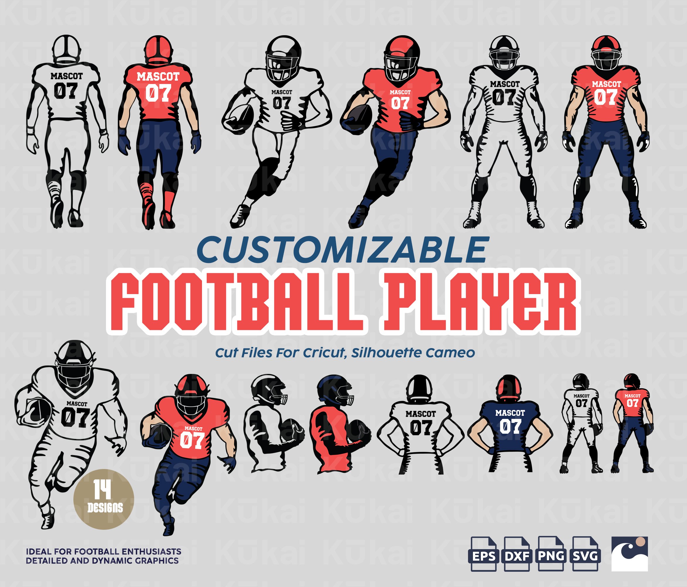 Football Player Silhouette SVG Bundle