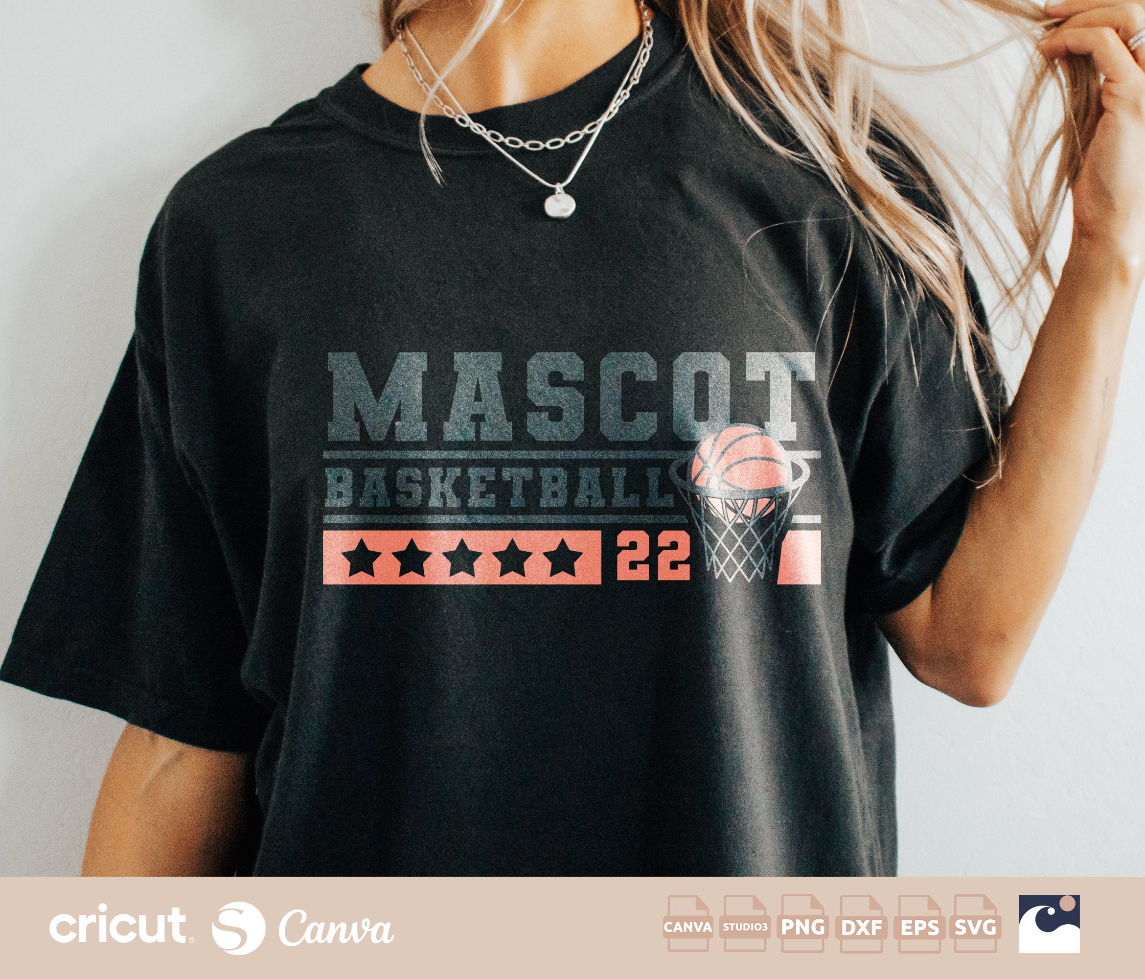 Basketball svg png, Team Spirit Cut File, Basketball Hoop, Team Logo Template, Basketball Season, Cricut Silhouette Canva, Instant Download