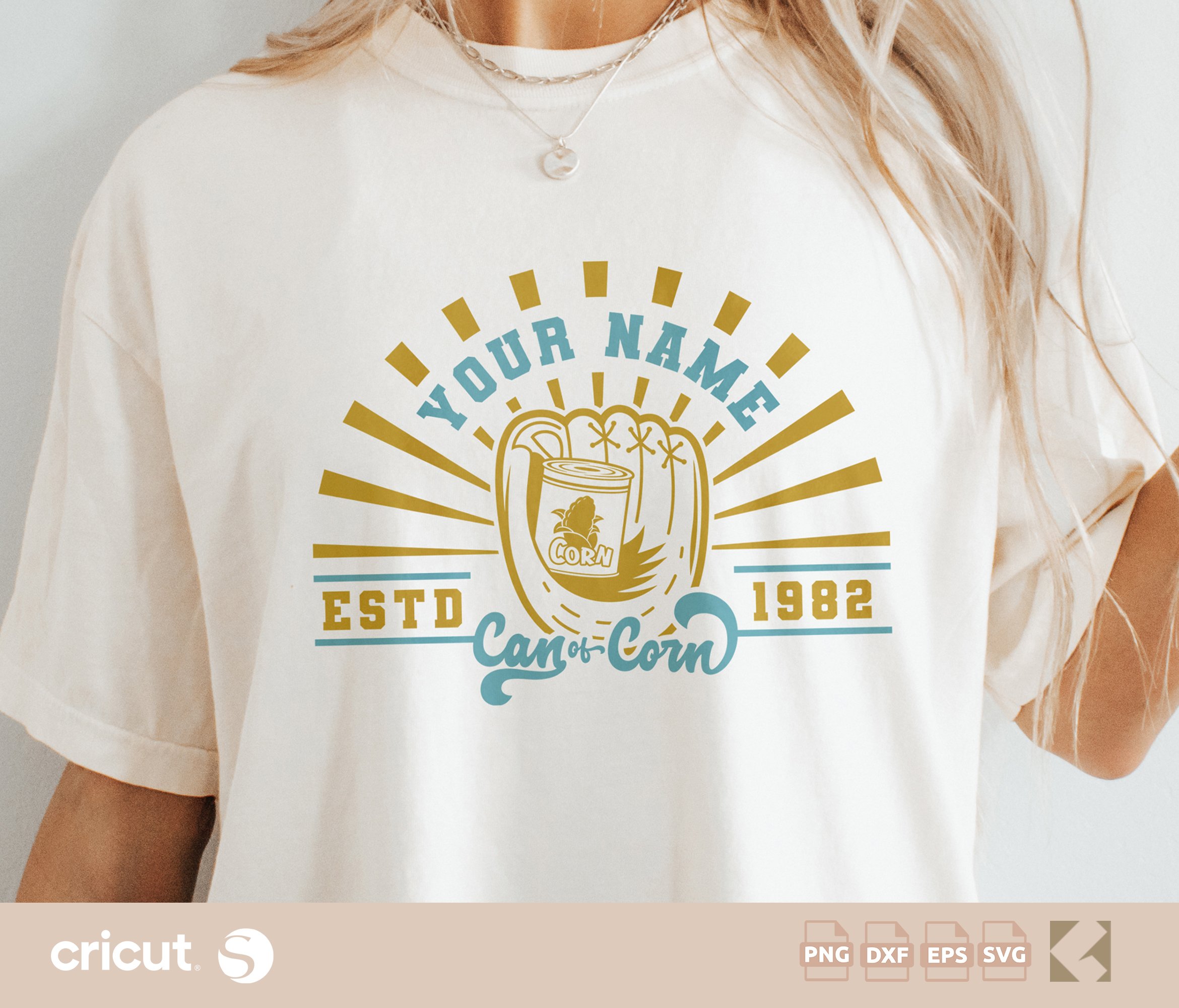 Vintage Baseball Glove & Corn Can SVG - Classic Sports Design