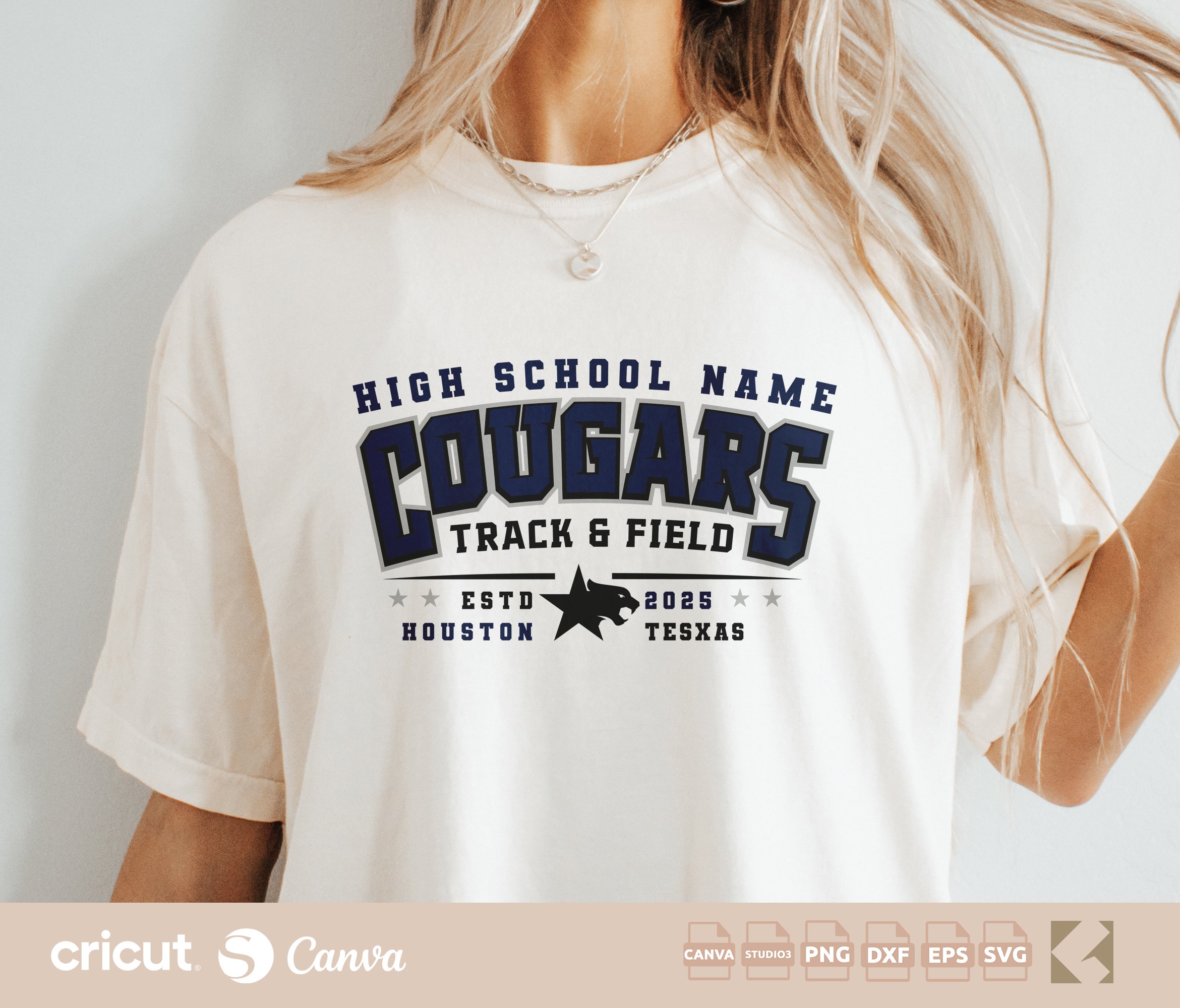 Cougars Track And File svg png, Varsity Team Design, Shirt, Track Mom svg, Coach, Track Team Gear