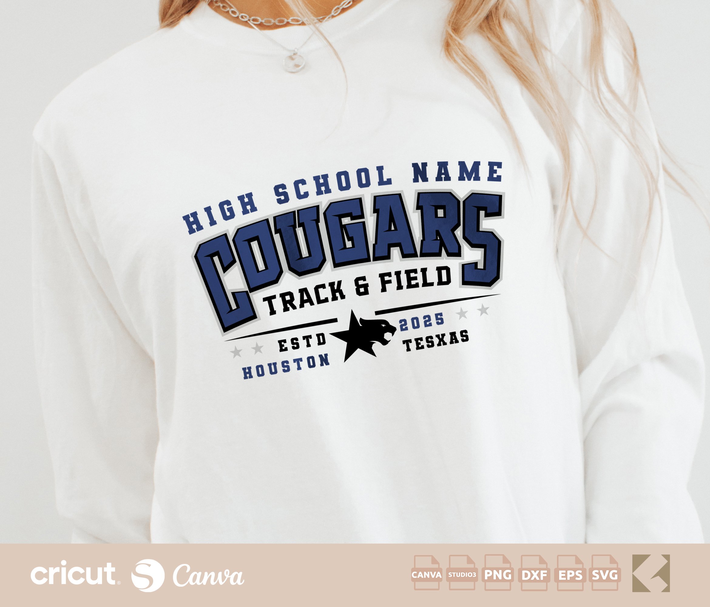 Cougars Track And File svg png, Varsity Team Design, Shirt, Track Mom svg, Coach, Track Team Gear