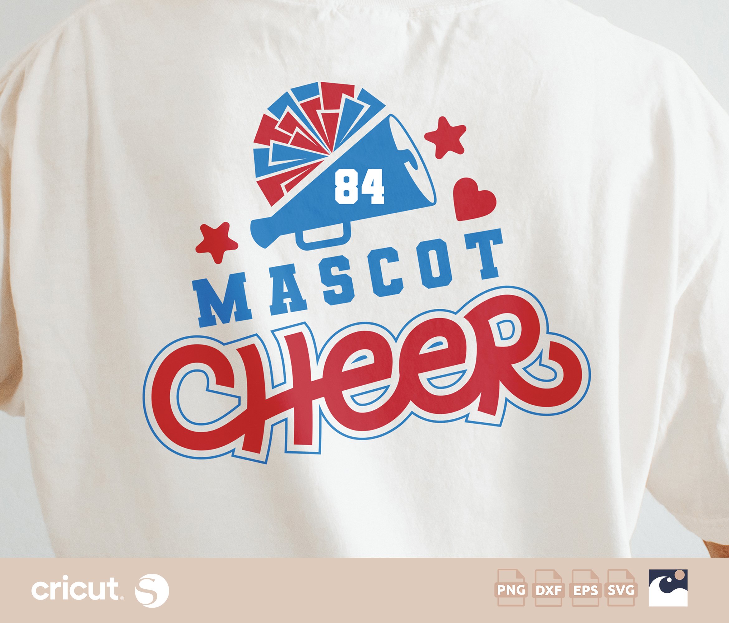 Cheer Team SVG PNG - Cheerleader, Pom Pom, Megaphone Graphic - Cut File for Cricut, Silhouette, Loklik