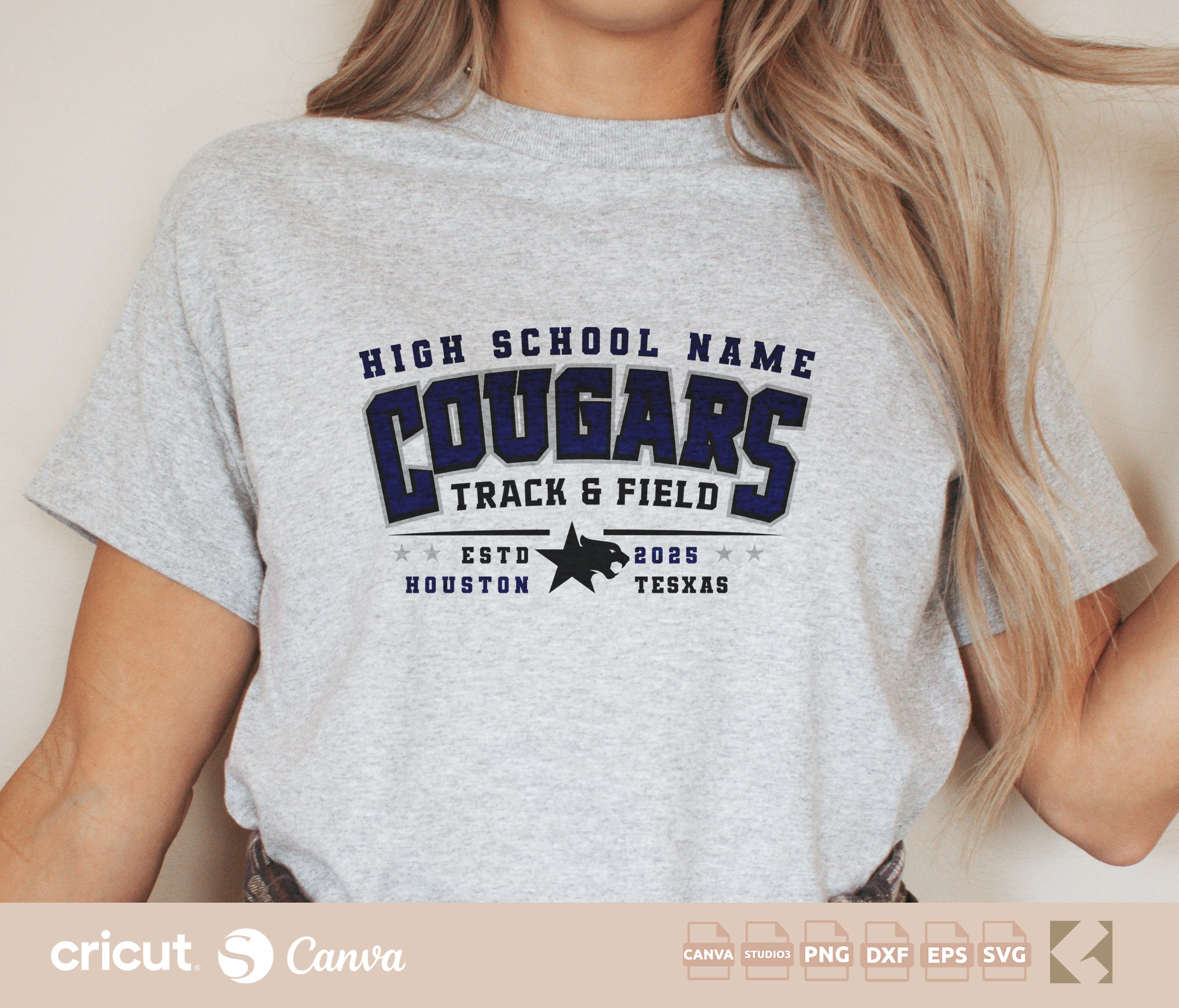 Cougars Track And File svg png, Varsity Team Design, Shirt, Track Mom svg, Coach, Track Team Gear