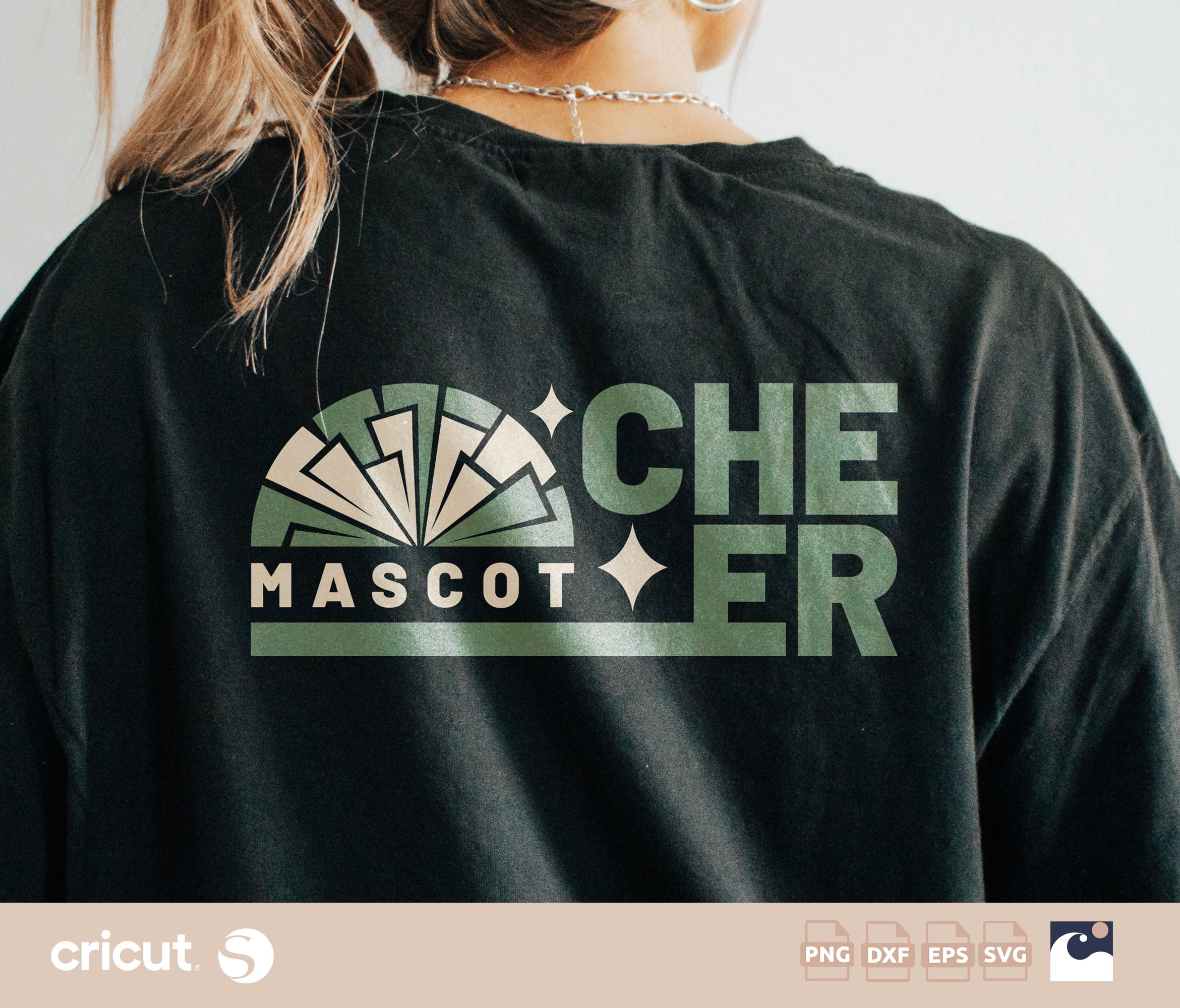 Cheerleading Shirt Designs SVG PNG - Cheer Team Template, Pom Pom Graphic - Cut File