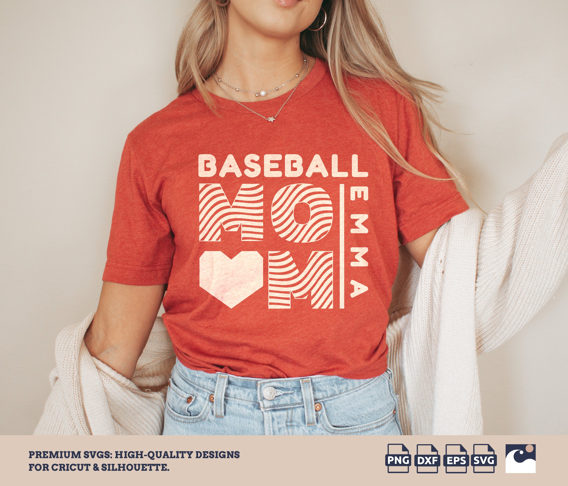 Baseball Mom svg png, Tshirt Design, Baseball Mama png, Custom Name, Baseball svg, Silhouette