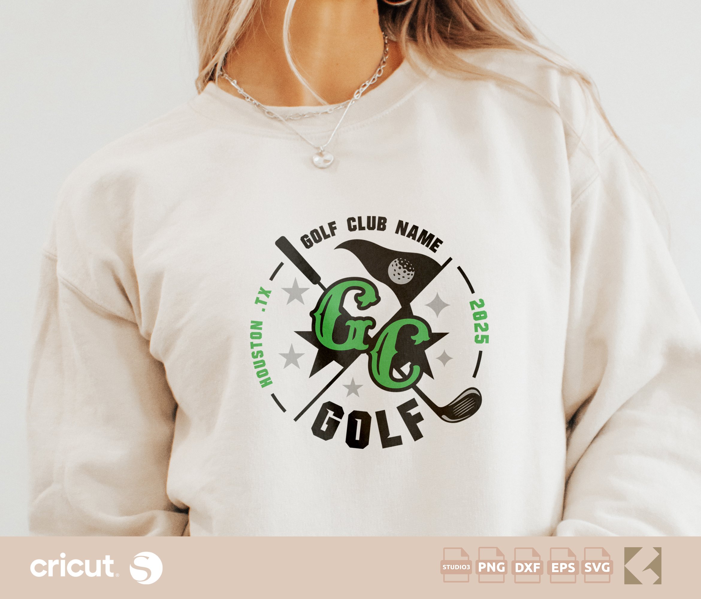 Golf Club Monogram SVG Template, Custom Golf Monogram Logo, Shirt, Personalized Golf Gear, Golf Ball, Cut FileCricut, Silhouette, Loklik