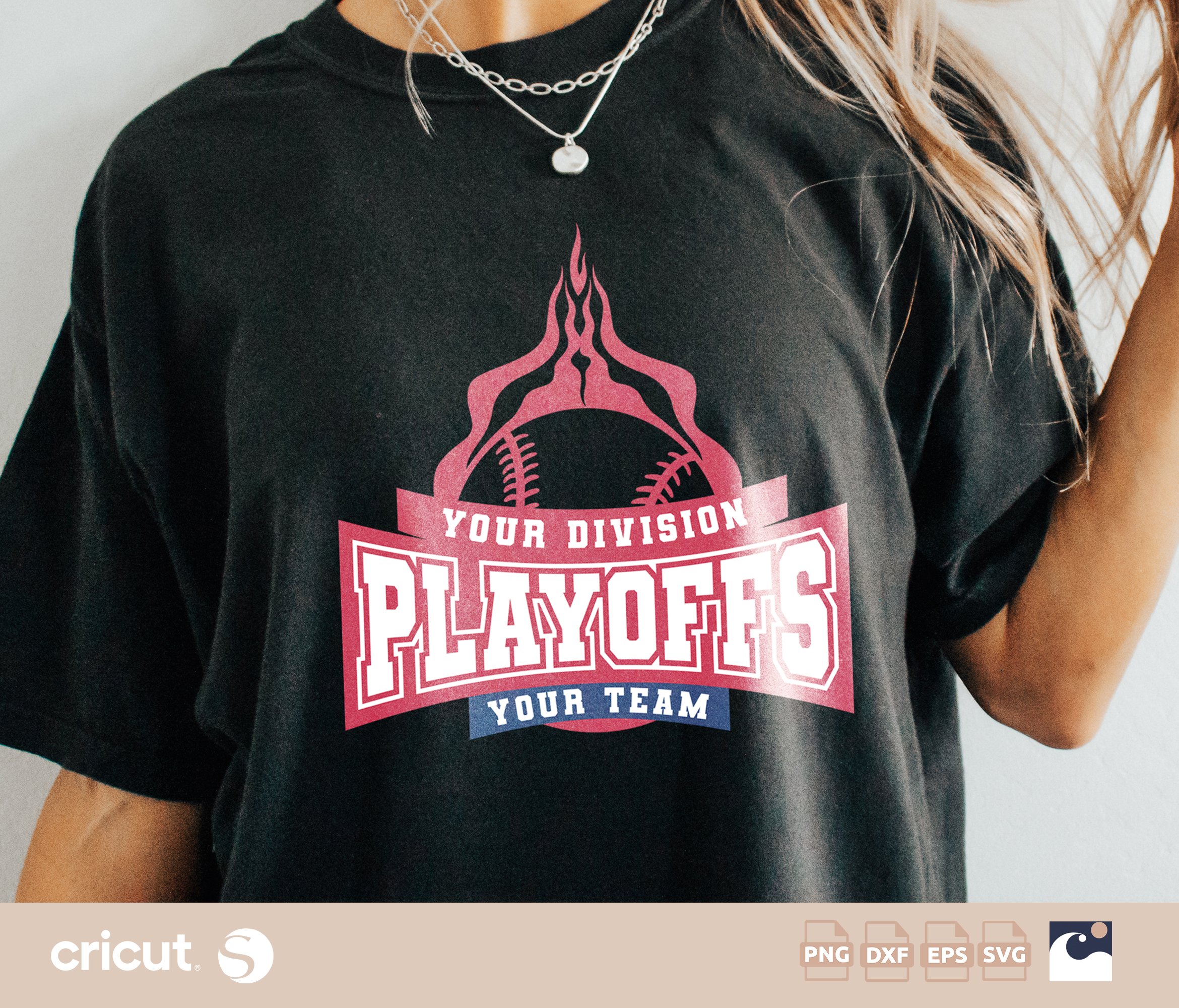 Customizable Baseball Playoffs SVG, Your Team & Division Cut File, Silhouette, Sports Template, Instant Download
