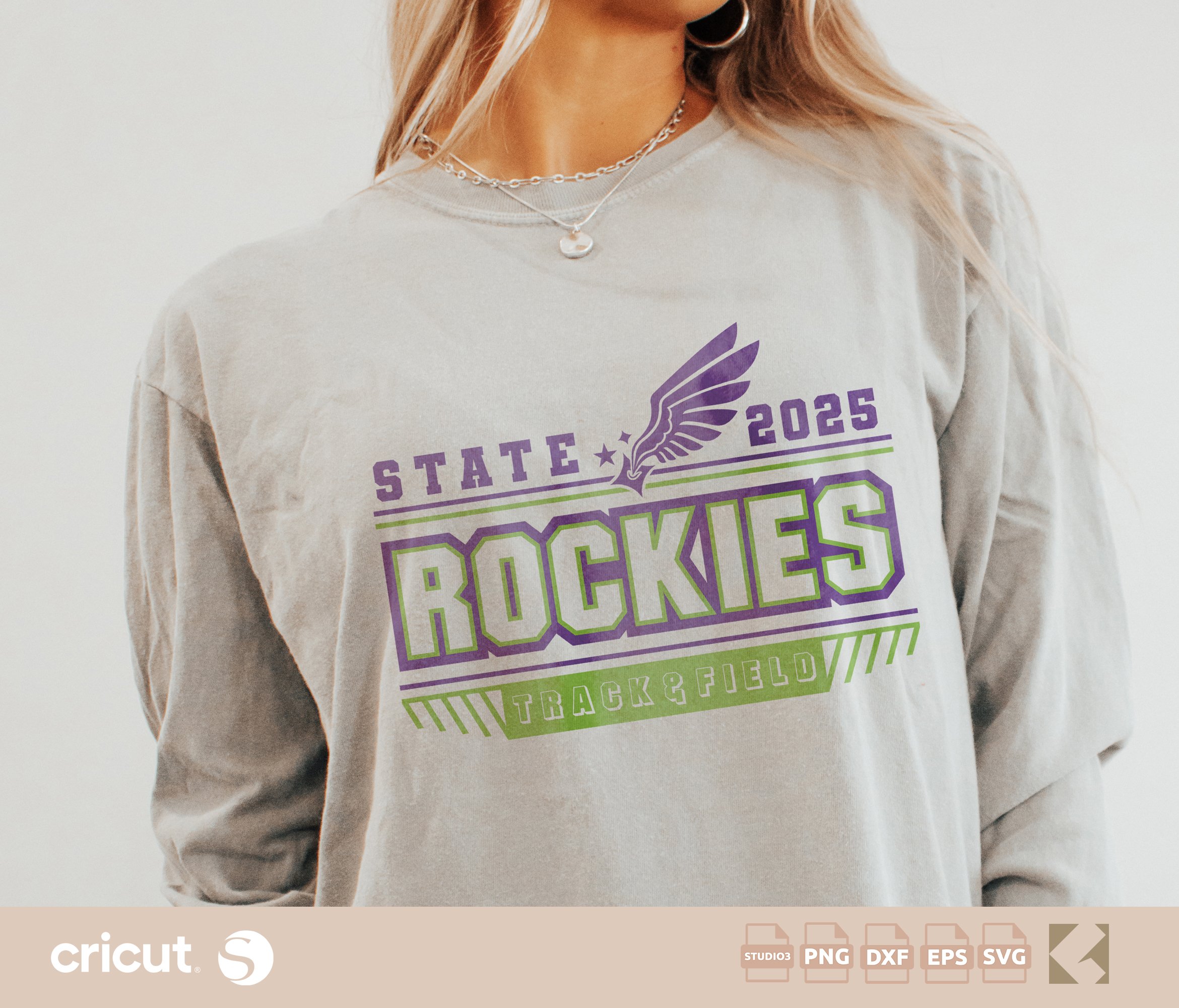 Custom Track And Field Logo Template svg png, Winged Star, Varsity, State Team, Custom Track Shirts, Cut File, Cricut, Silhouette, Loklik
