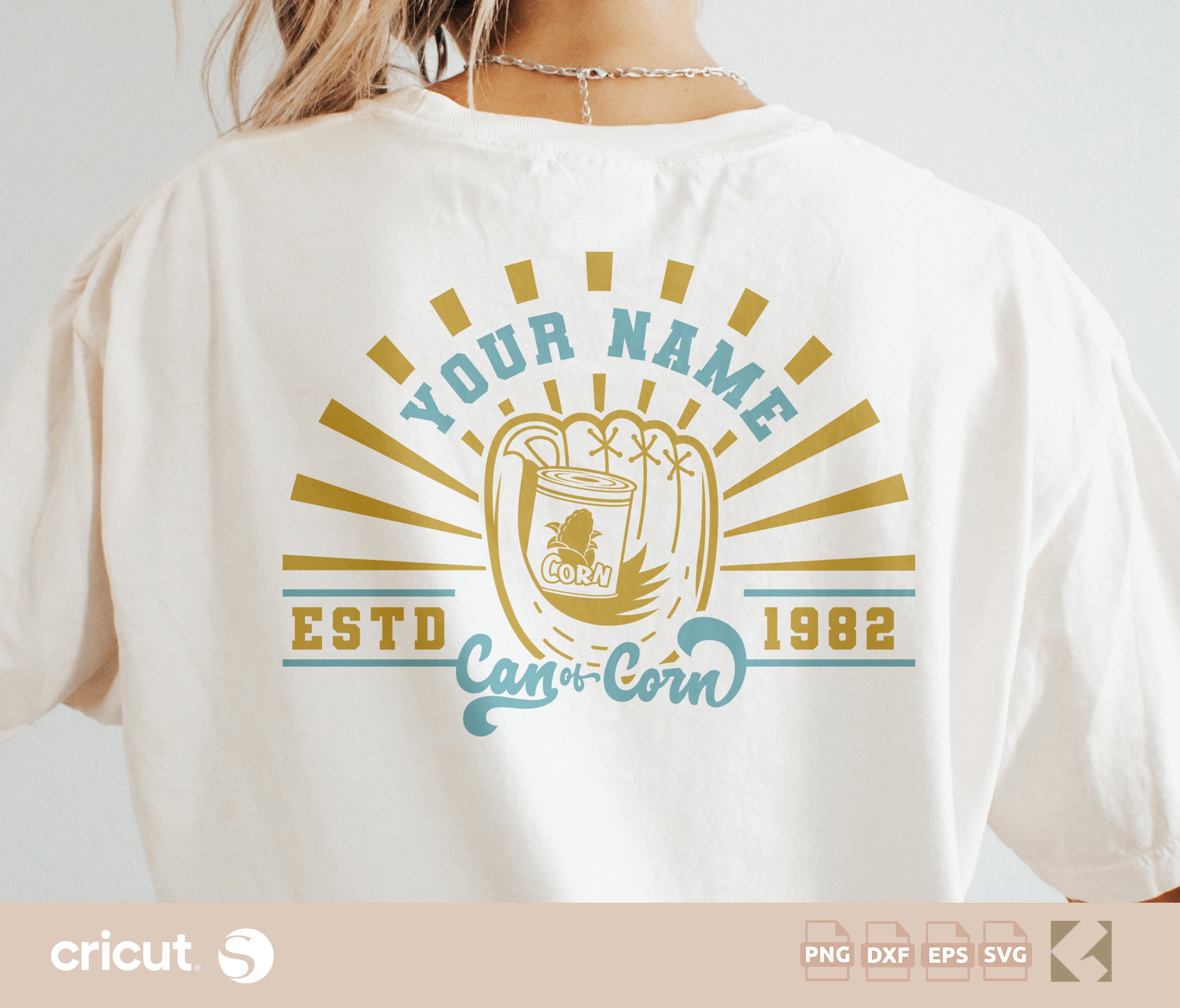 Vintage Baseball Glove & Corn Can SVG - Classic Sports Design
