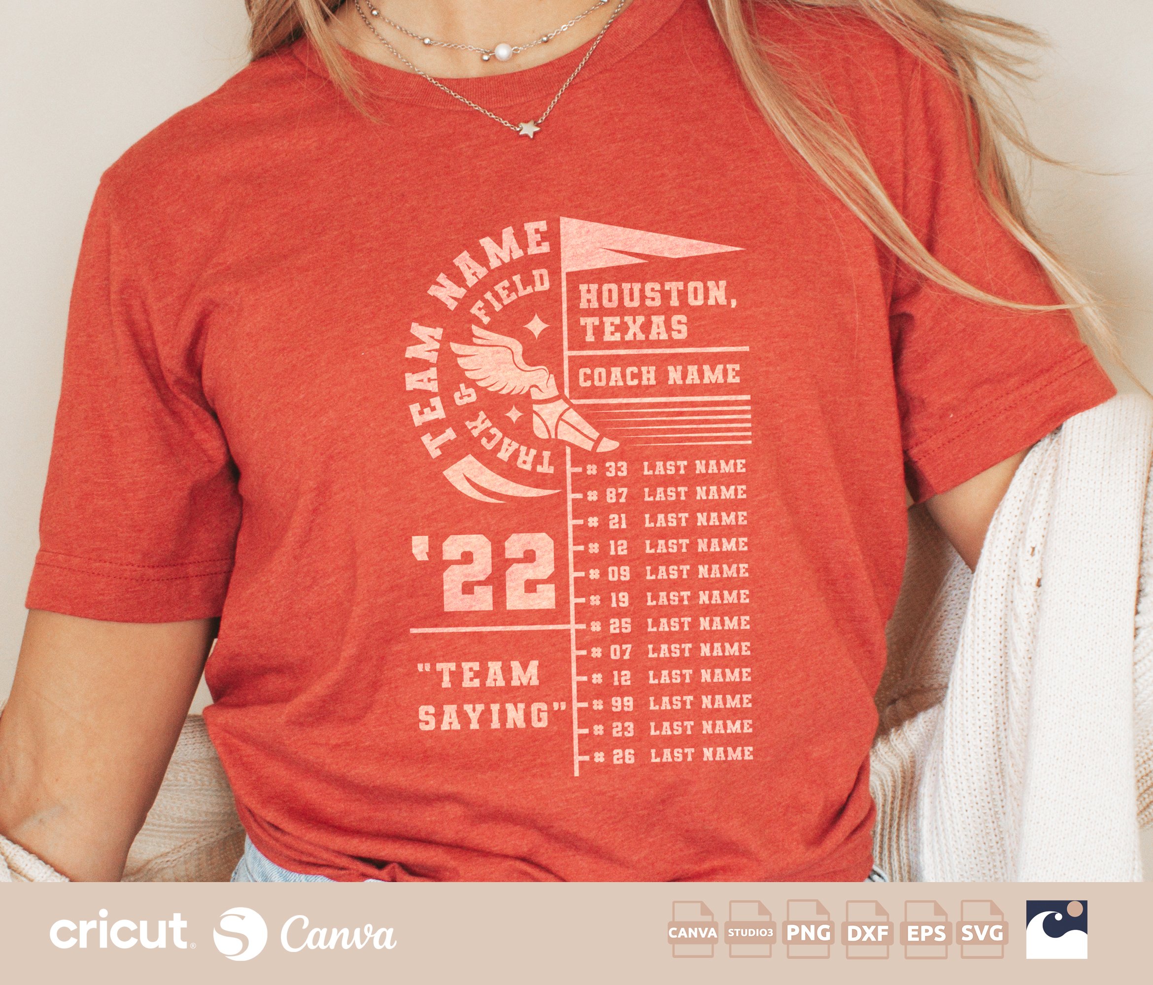 Track & Field Roster SVG, Team Name, Coach, Players Cut File, Cricut, Silhouette, Team Roster Cut File, Player Names
