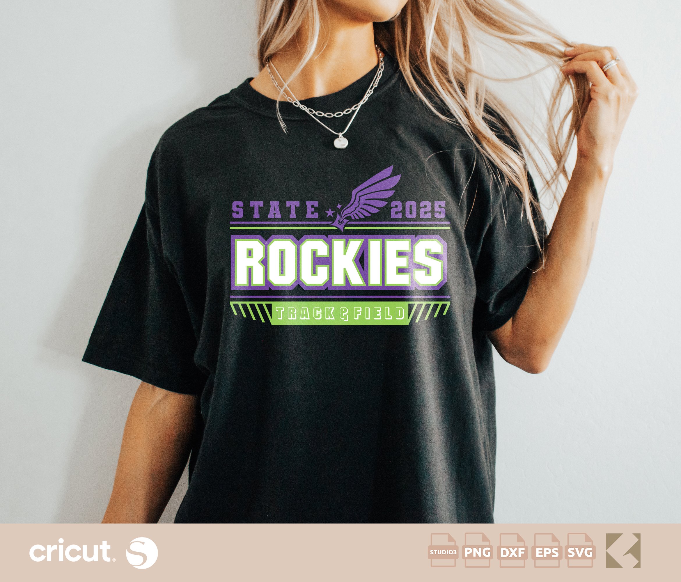 Custom Track And Field Logo Template svg png, Winged Star, Varsity, State Team, Custom Track Shirts, Cut File, Cricut, Silhouette, Loklik