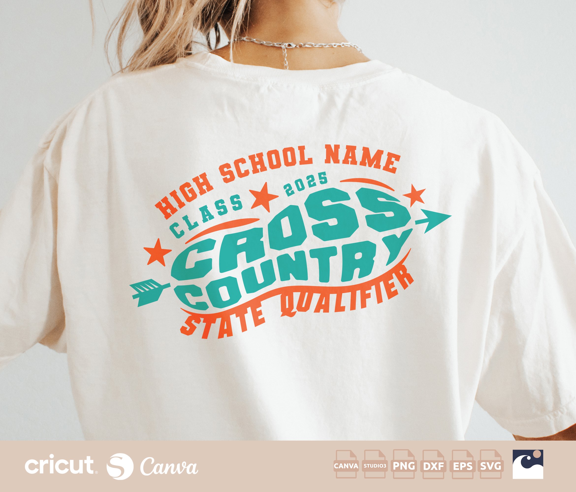 Custom Cross Country State Qualifier Logo svg png, Cross Country Team svg, School Name, Shirt, Custom Logo, Cricut, Silhouette, Loklik