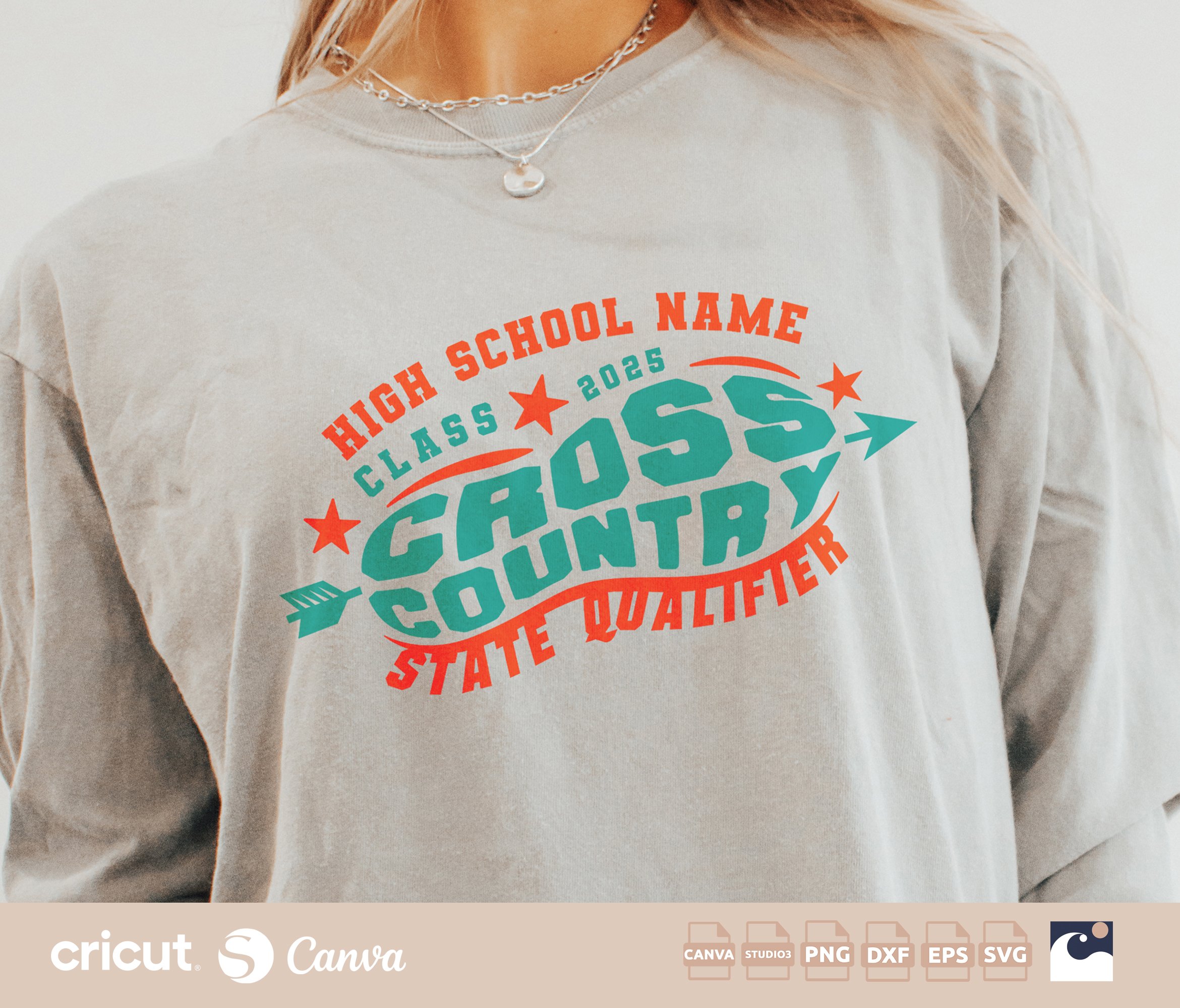 Custom Cross Country State Qualifier Logo svg png, Cross Country Team svg, School Name, Shirt, Custom Logo, Cricut, Silhouette, Loklik